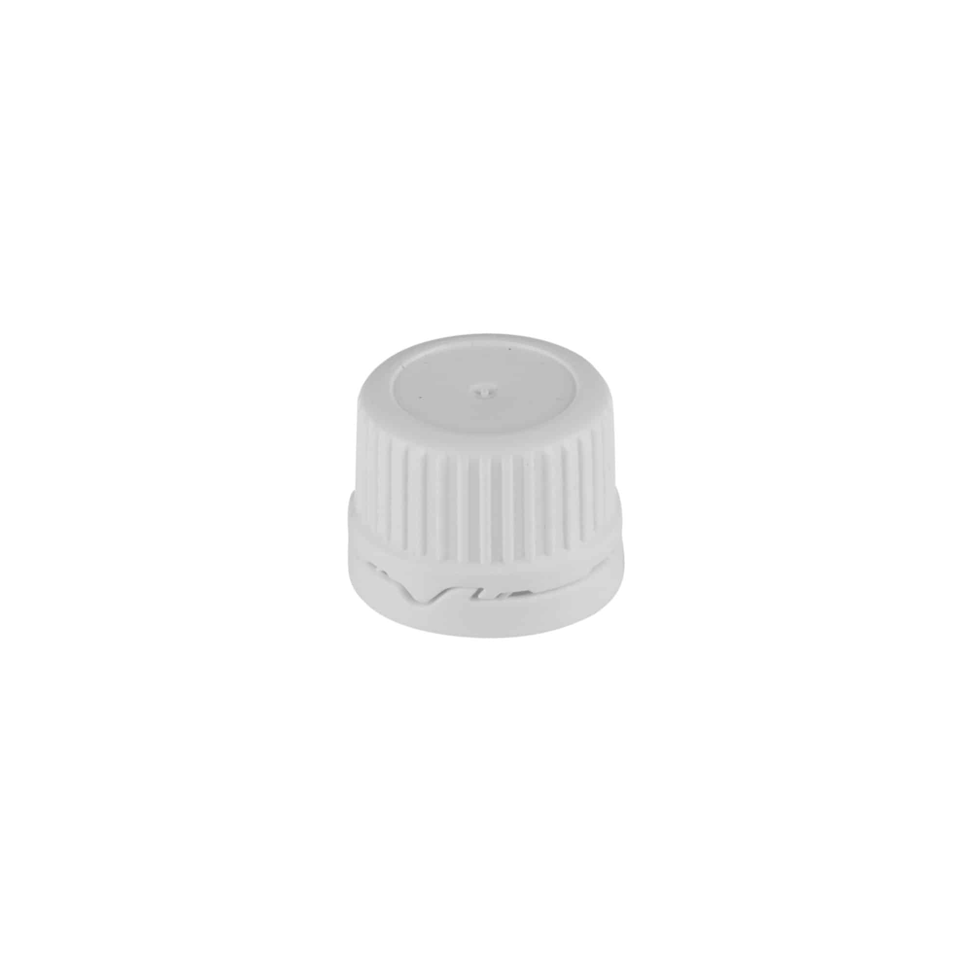 Tappo a vite con anello di colata, plastica PE, bianco, per bocca: DIN 22