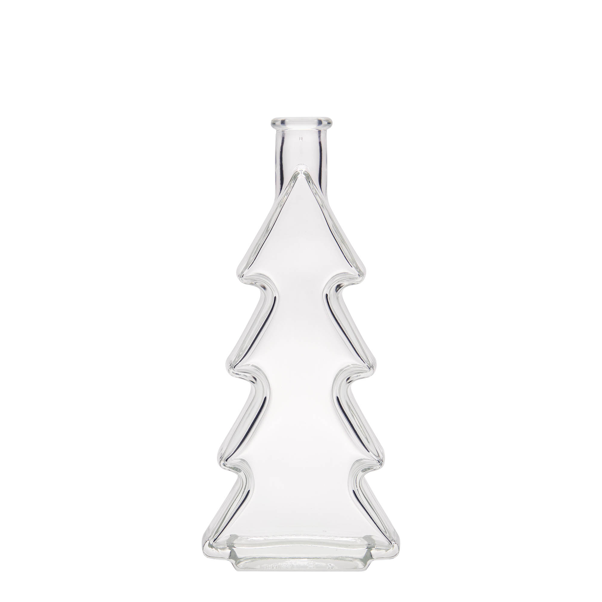 Bottiglia di vetro da 200 ml 'Albero di Natale', bocca: tappo di sughero