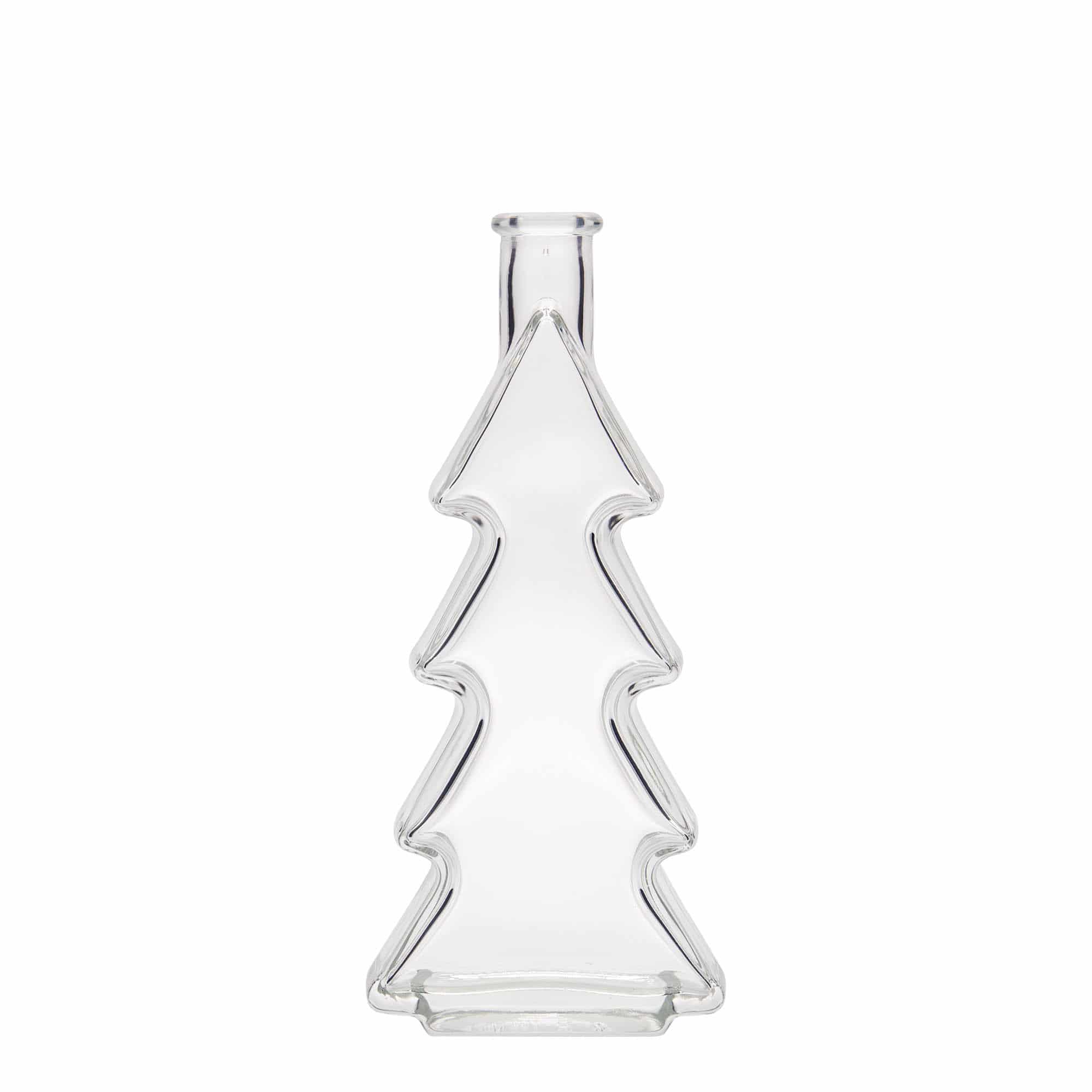 Bottiglia di vetro da 200 ml 'Albero di Natale', bocca: tappo di sughero