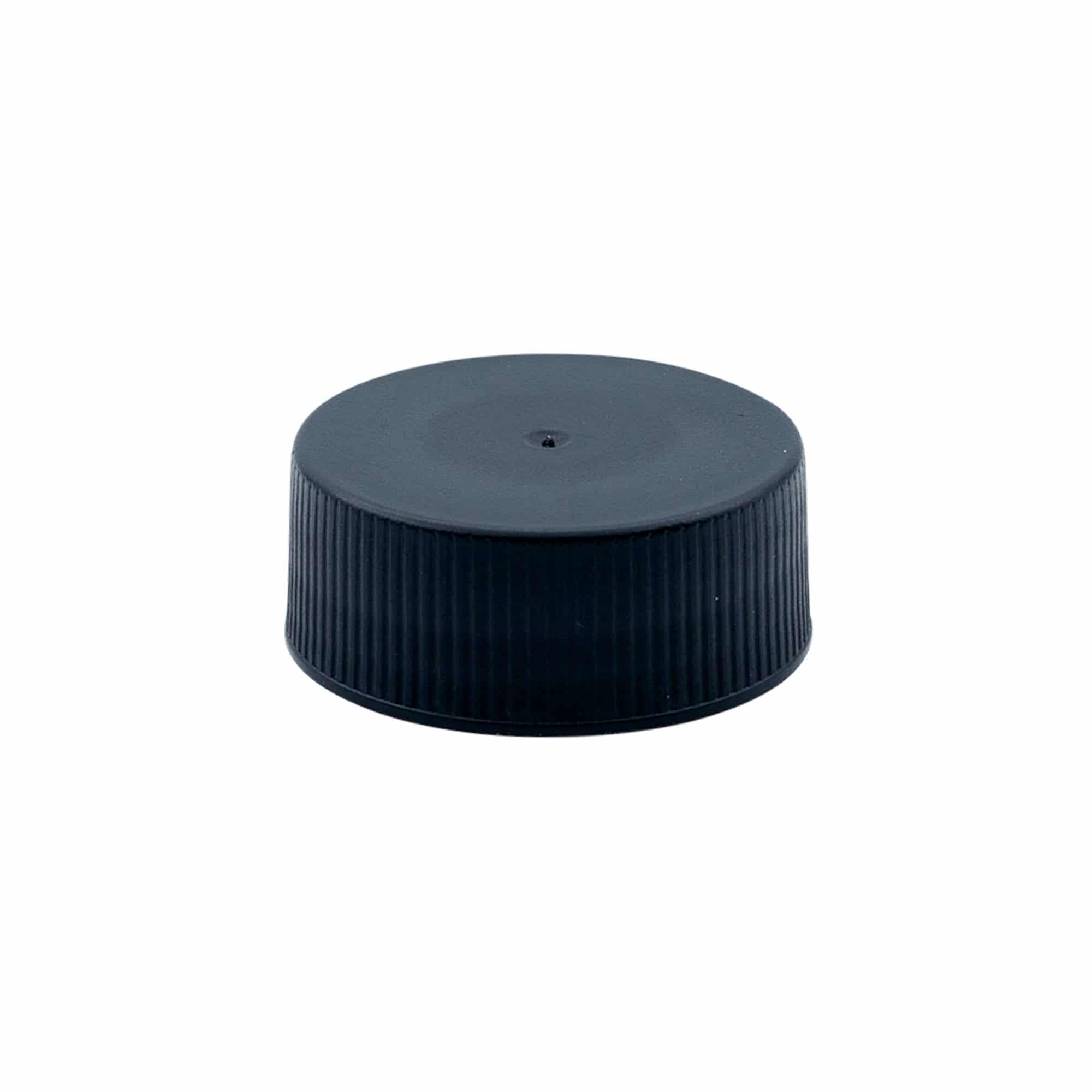 Tappo a vite con inserto in EPE, plastica PP, nero, per bocca: DIN 40 Tappo a vite con inserto in EPE, plastica PP, nero, per bocca: DIN 40