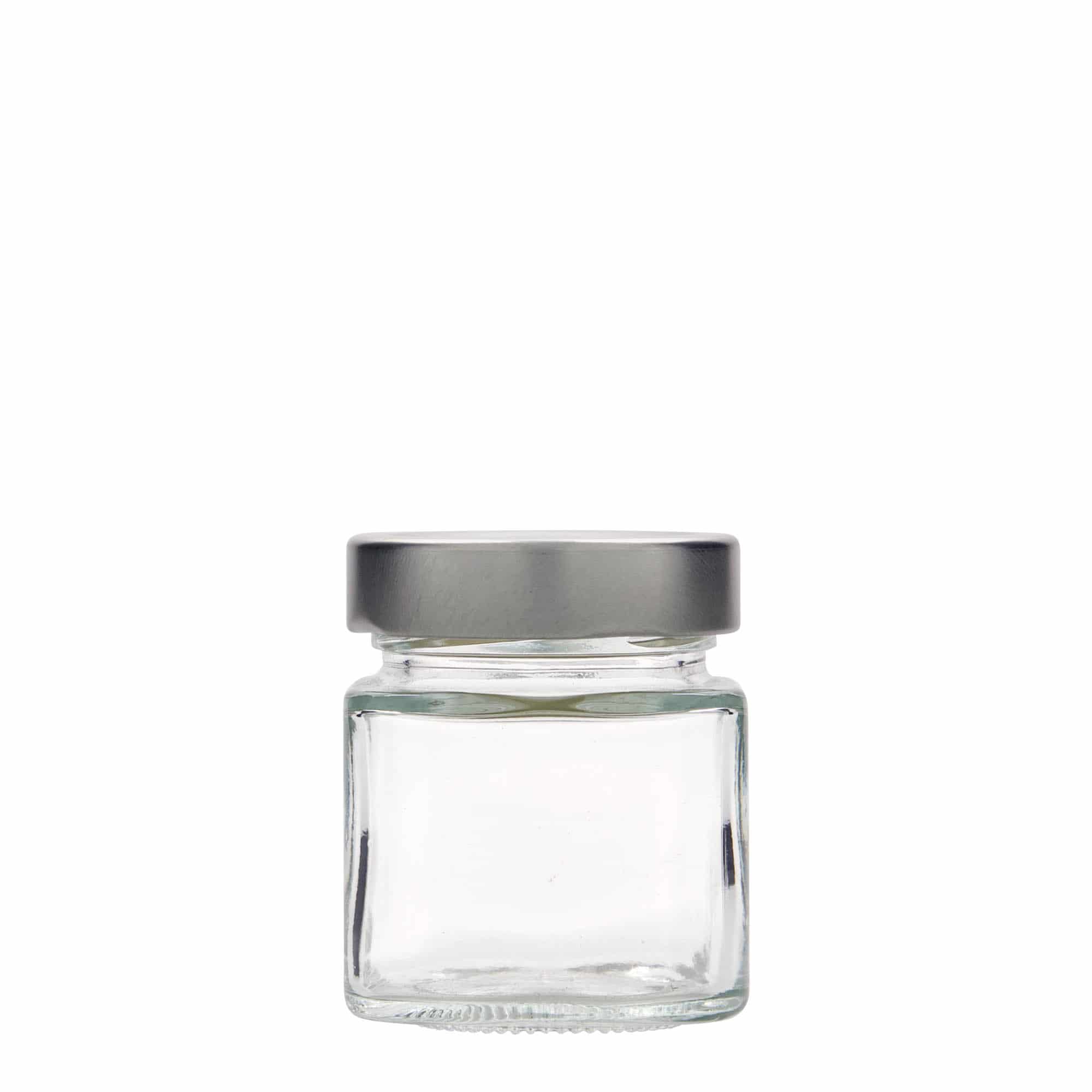 156 ml Vasetto quadrato, vetro 'Funny', imboccatura: Twist-Off Deep (DTO 58)