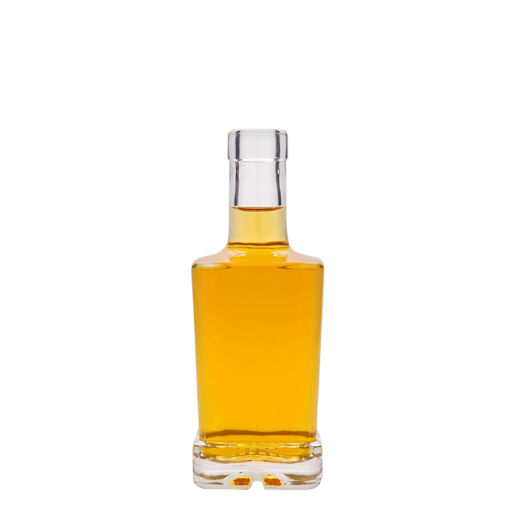 Bottiglia di vetro da 250 ml 'Rene', quadrata, bocca: sughero Bottiglia di vetro da 250 ml 'Rene', quadrata, bocca: sughero
