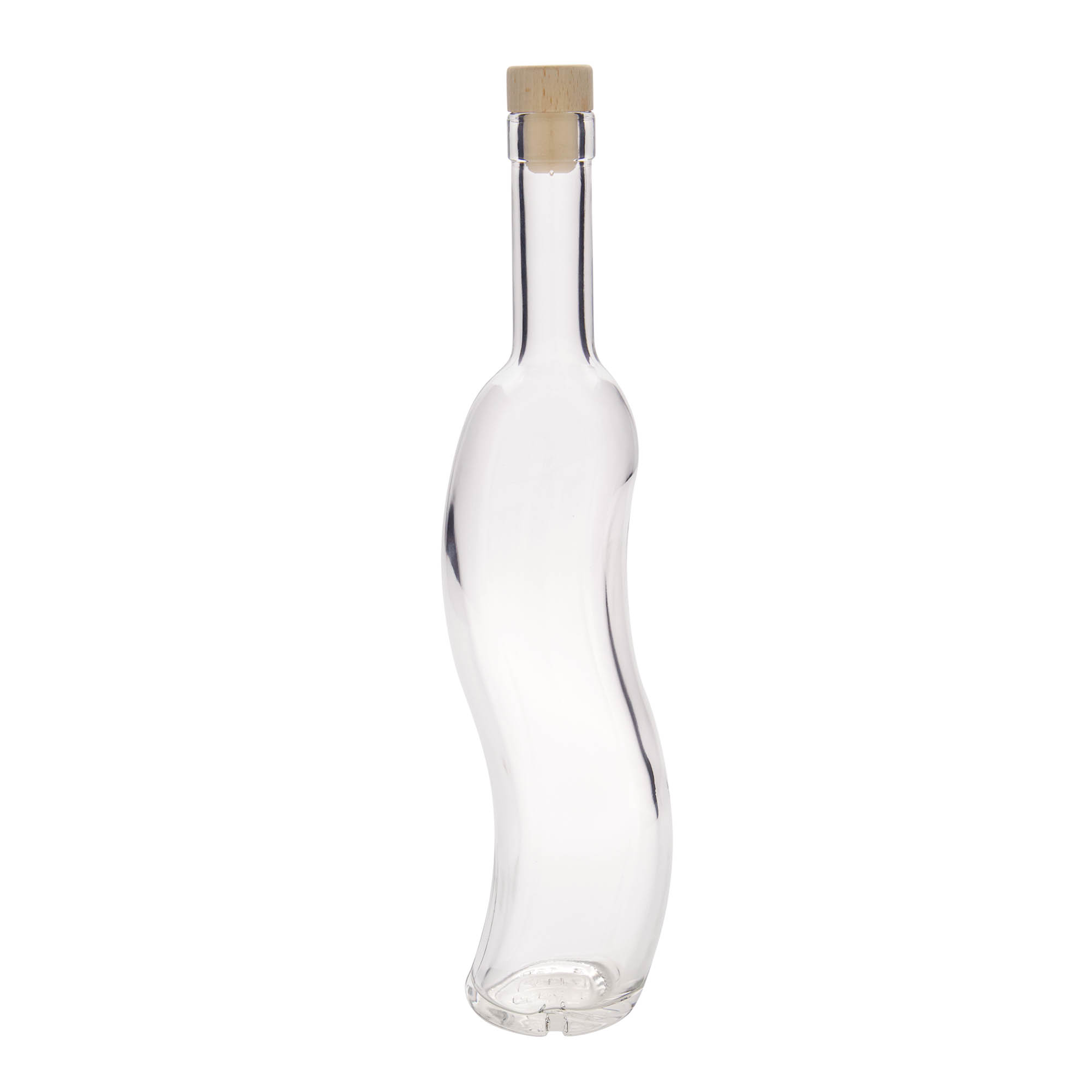 Bottiglia di vetro da 500 ml 'La-Ola', semitonda, bocca: tappo di sughero Bottiglia di vetro da 500 ml 'La-Ola', semitonda, bocca: tappo di sughero