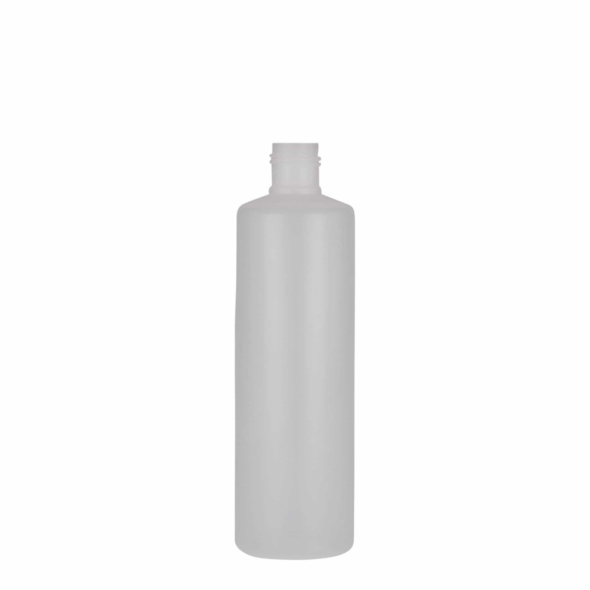 250 ml bottiglia rotonda, plastica PE, naturale, bocca: chiusura a vite