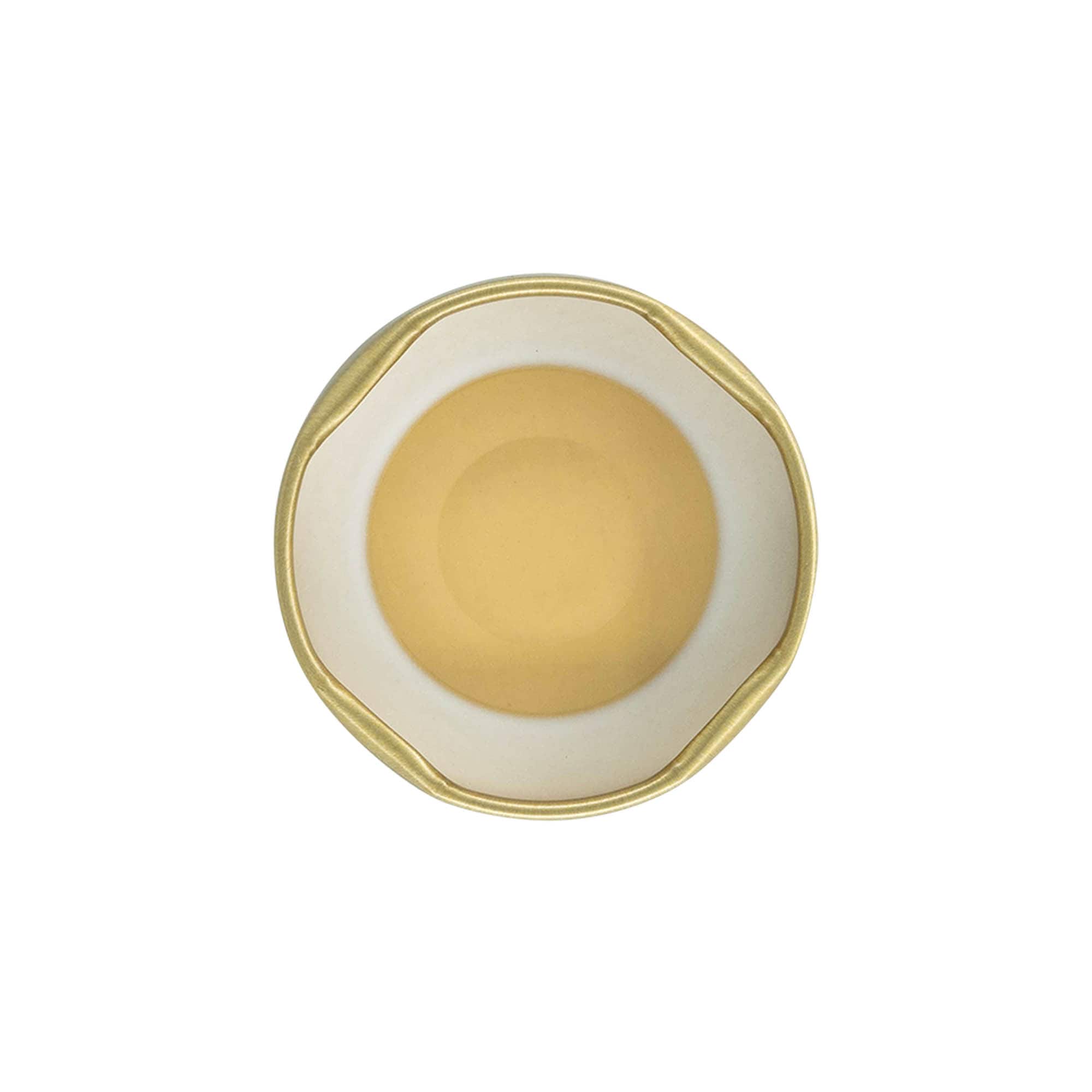 Tappi Twist-Off, lamina bianca, sterilizzabili, oro, per bocca: TO 43 Tappi Twist-Off, lamina bianca, sterilizzabili, oro, per bocca: TO 43