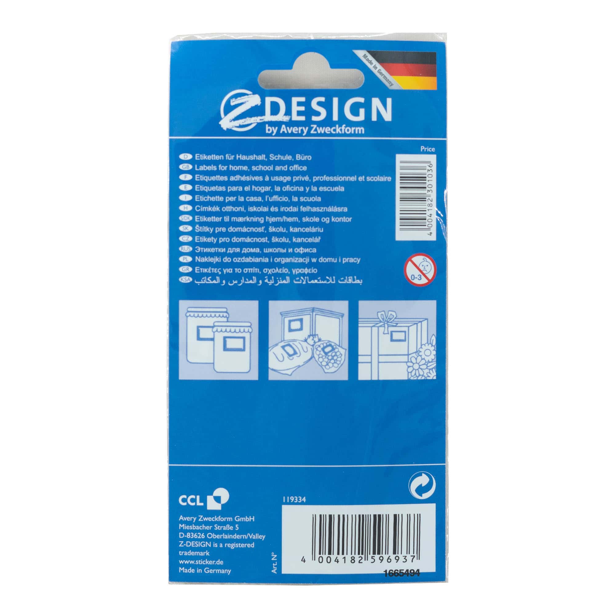 Zweckform Etichette 'Cornice Frutta', rettangolari, carta, multicolore