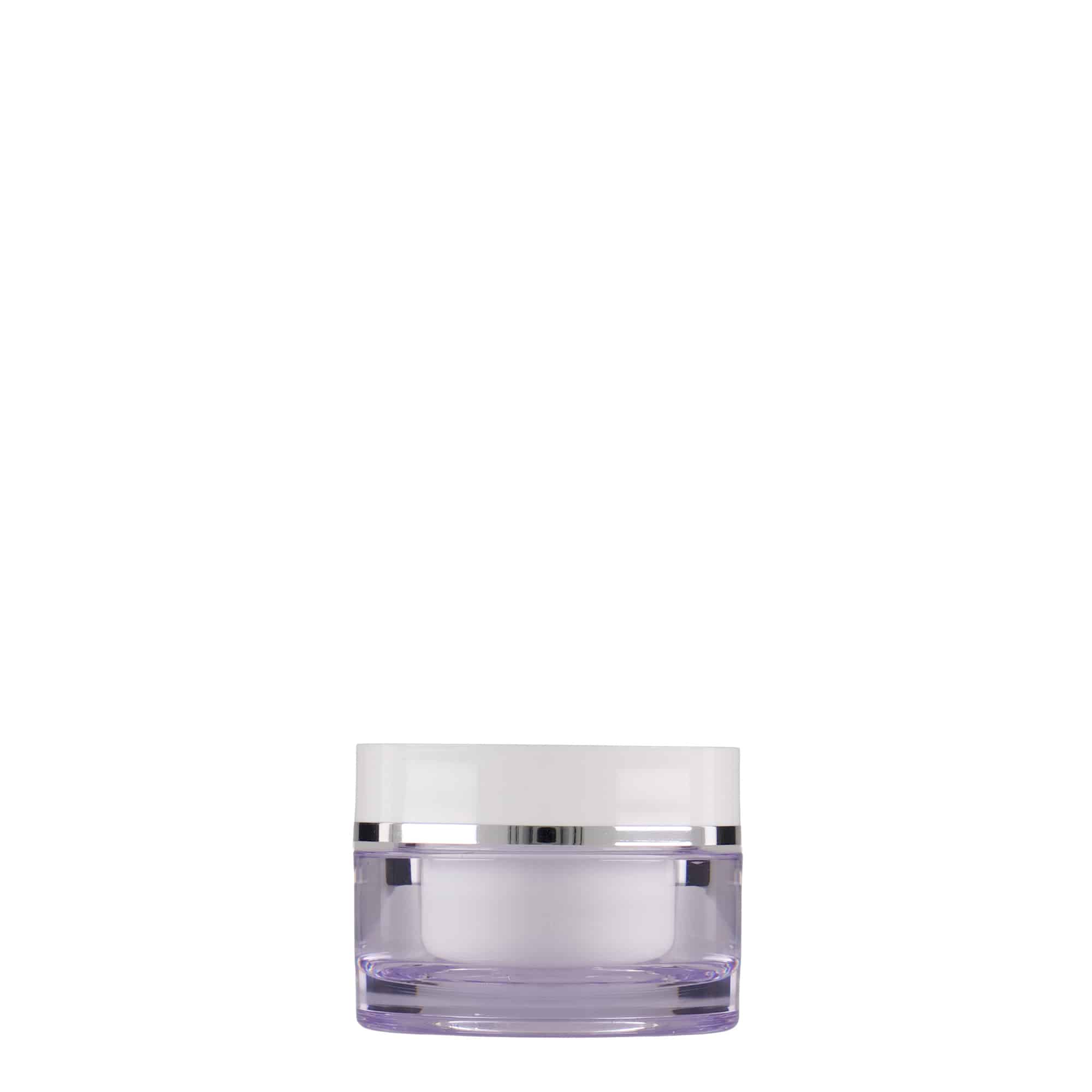 10 ml Contenitore cosmetico, plastica SAN, bianco, imboccatura: a vite