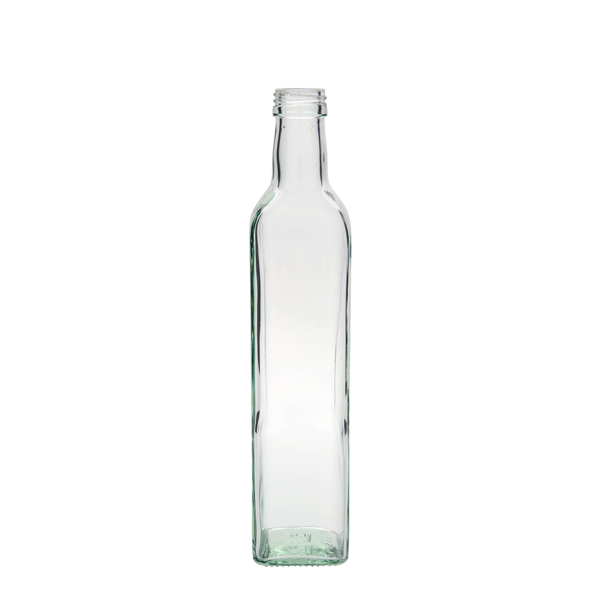 Bottiglia di vetro da 500 ml 'Marasca', quadrata, bocca: PP 31,5 Bottiglia di vetro da 500 ml 'Marasca', quadrata, bocca: PP 31,5