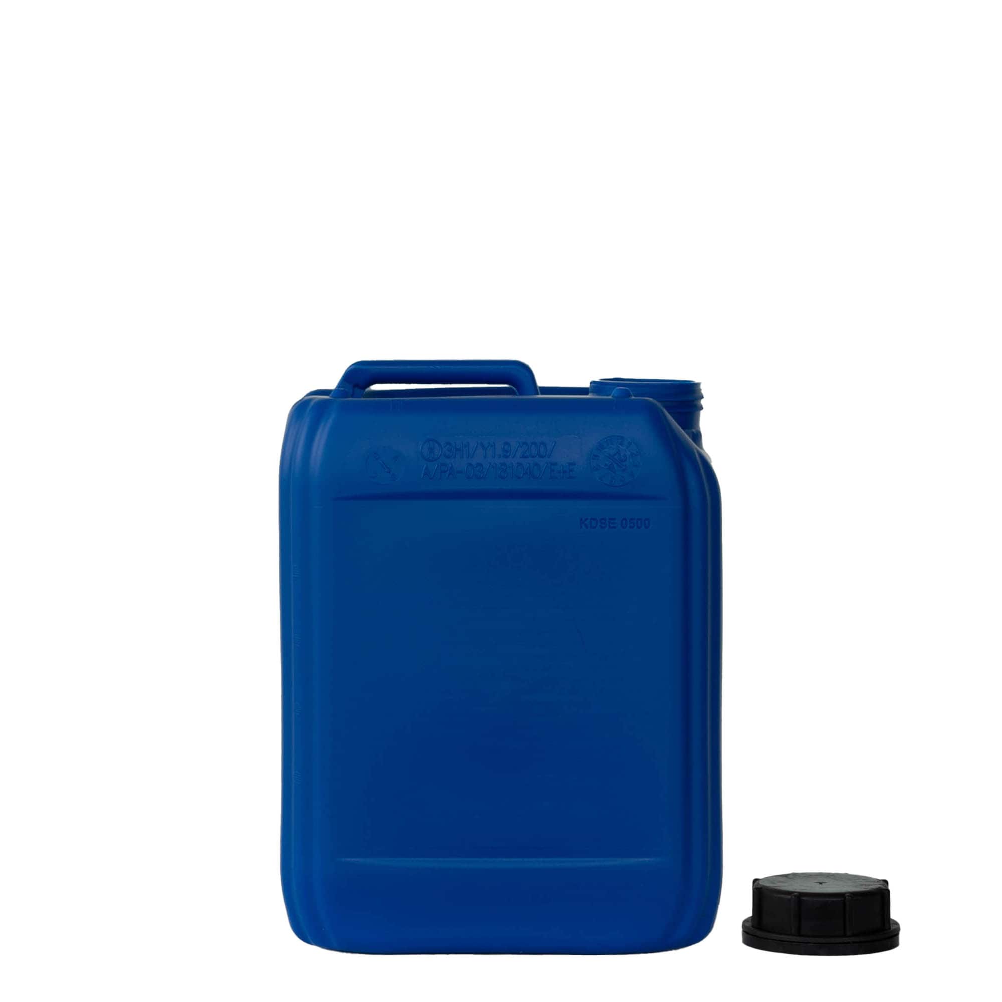 Tanica da 5 l, rettangolare, plastica HDPE, blu, bocca: ND 55