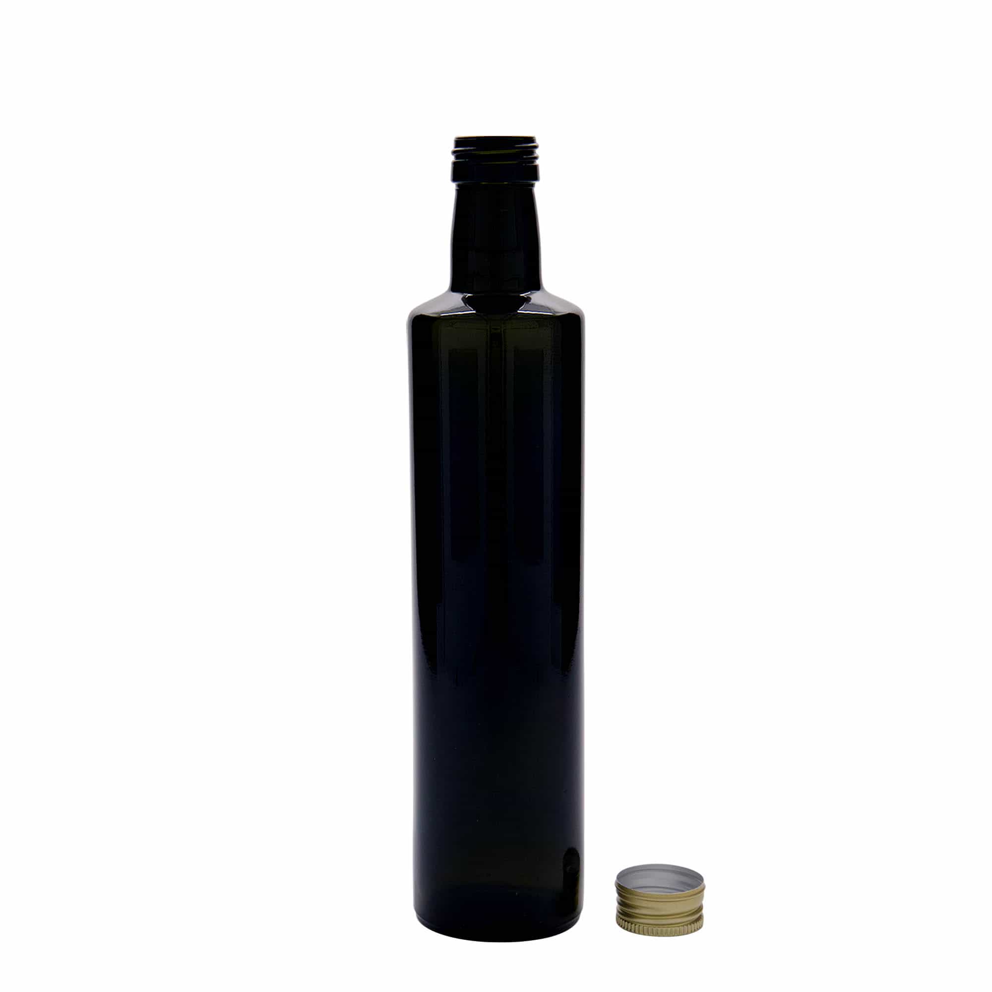 Bottiglia di vetro da 500 ml 'Dorica', verde antico, bocca: PP 31,5