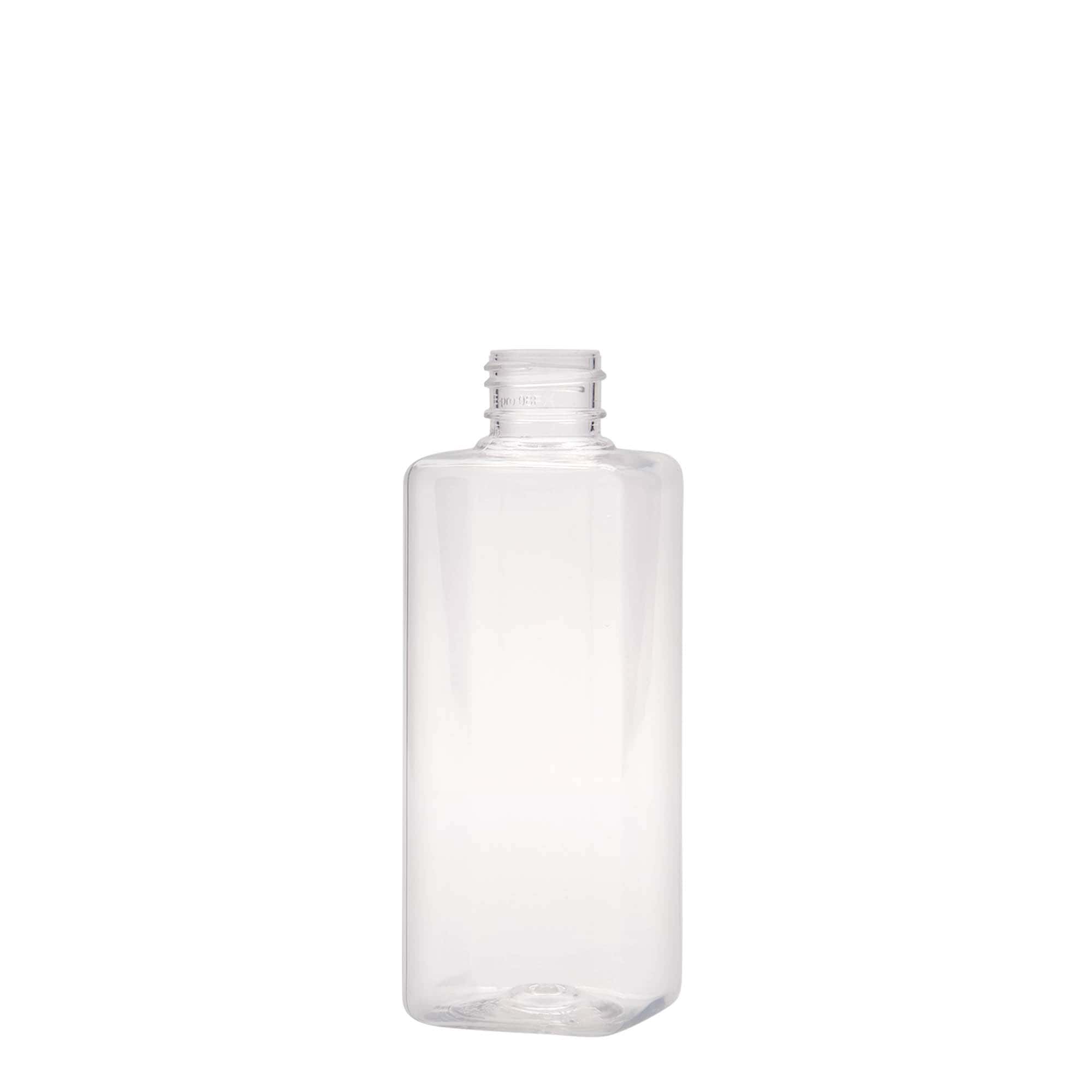 Bottiglia PET da 200 ml 'Karl', quadrata, plastica, bocca: 24/410