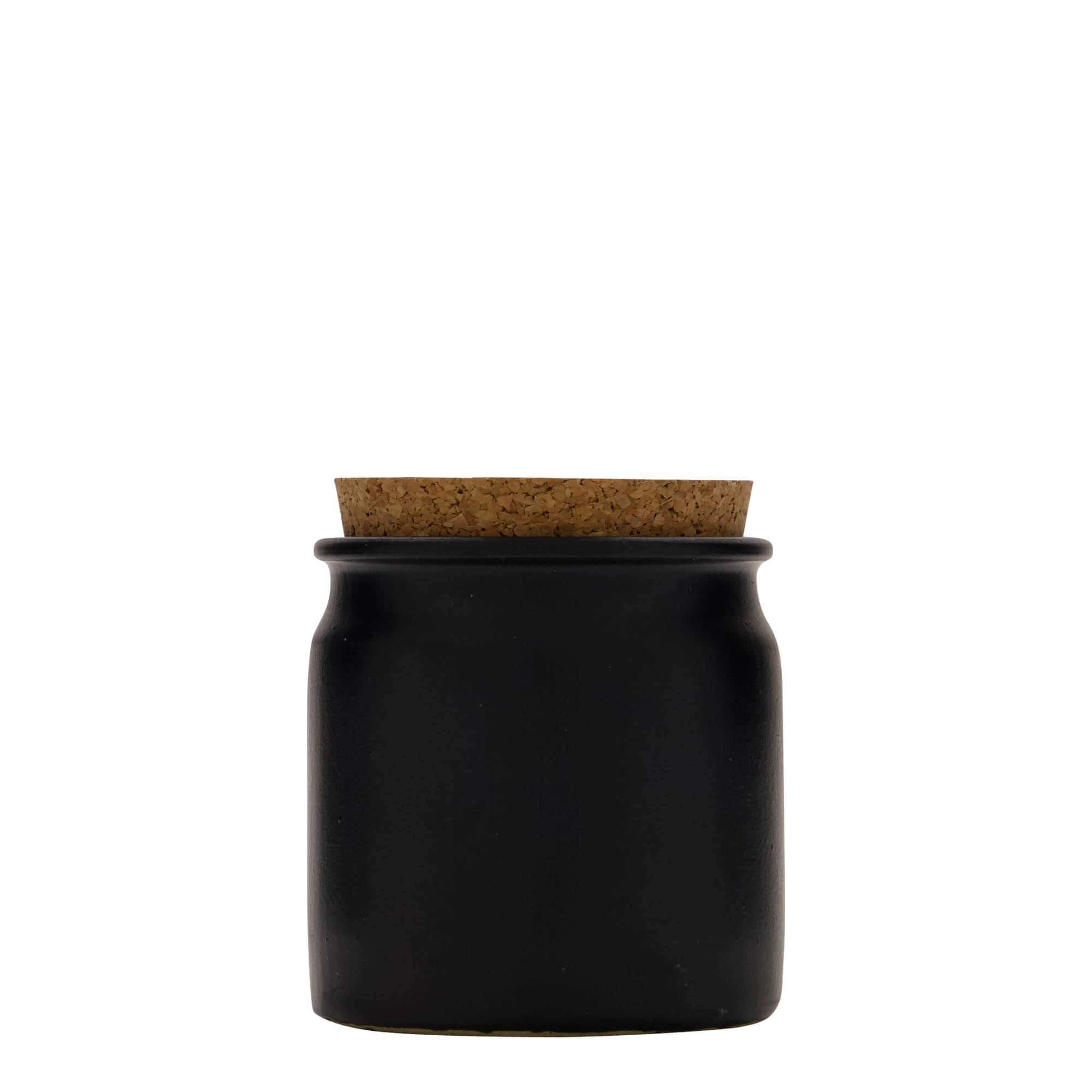 160 ml Vasetto in ceramica/grès, nero, imboccatura: fascetta