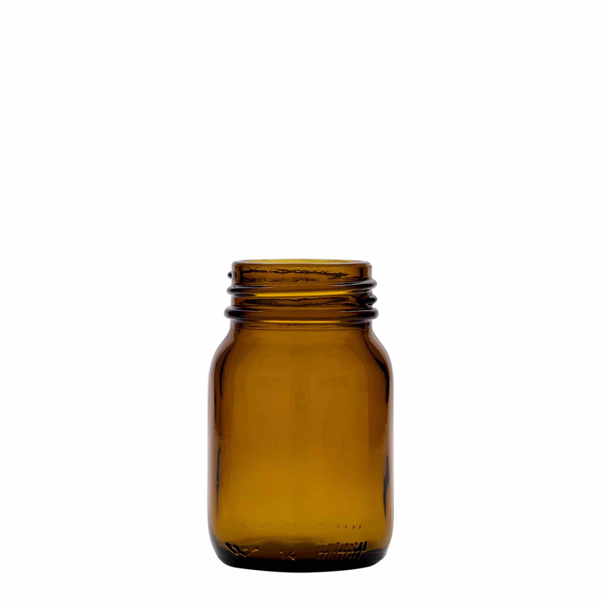 75 ml Vasetto di vetro a bocca larga, marrone, imboccatura: DIN 40 75 ml Vasetto di vetro a bocca larga, marrone, imboccatura: DIN 40