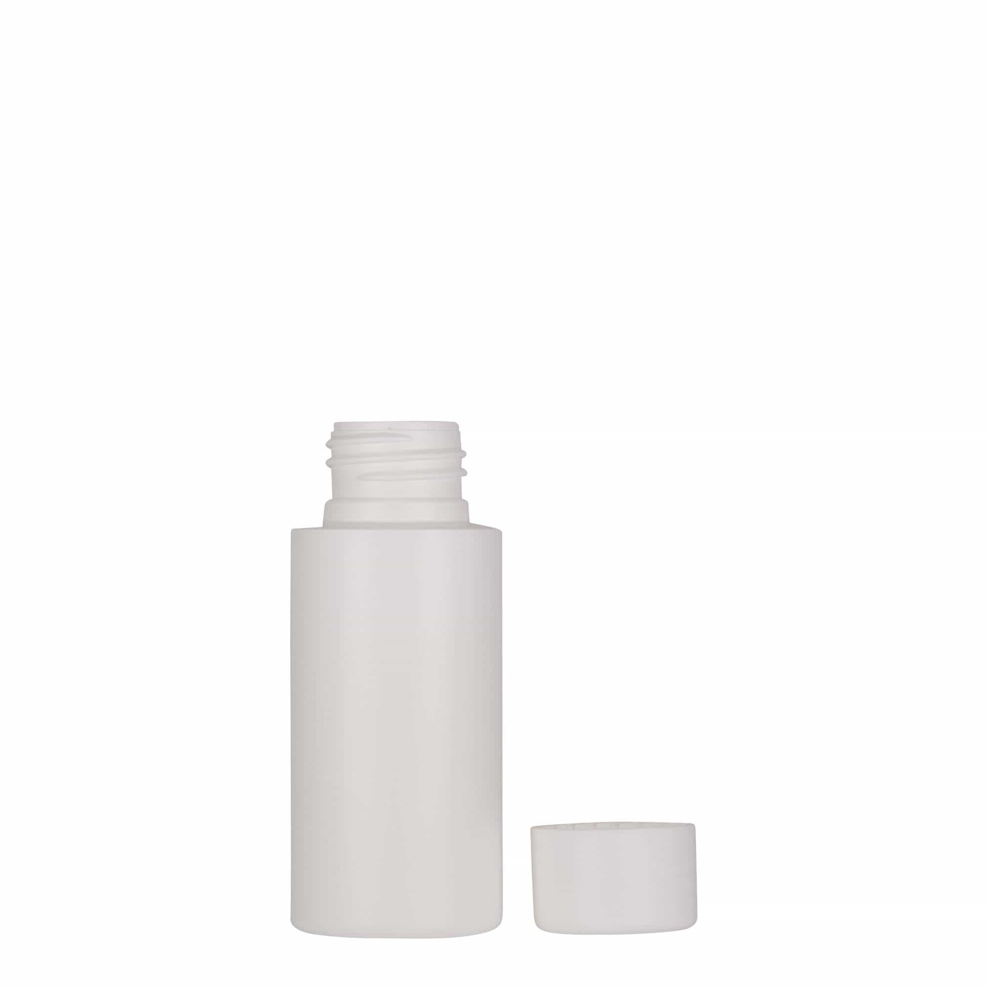 50 ml bottiglia di plastica 'Pipe', HDPE verde, bianca, bocca: 24/410