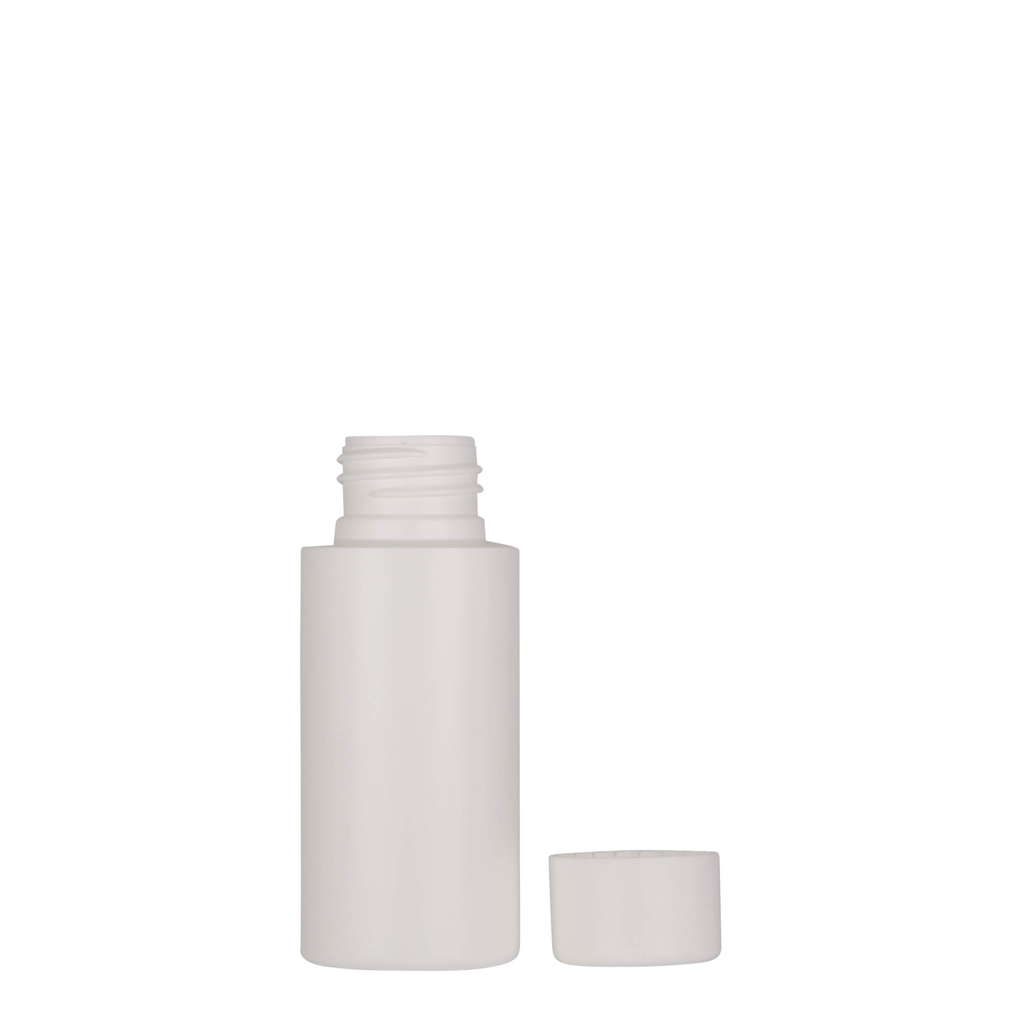 50 ml bottiglia di plastica 'Pipe', HDPE verde, bianca, bocca: 24/410