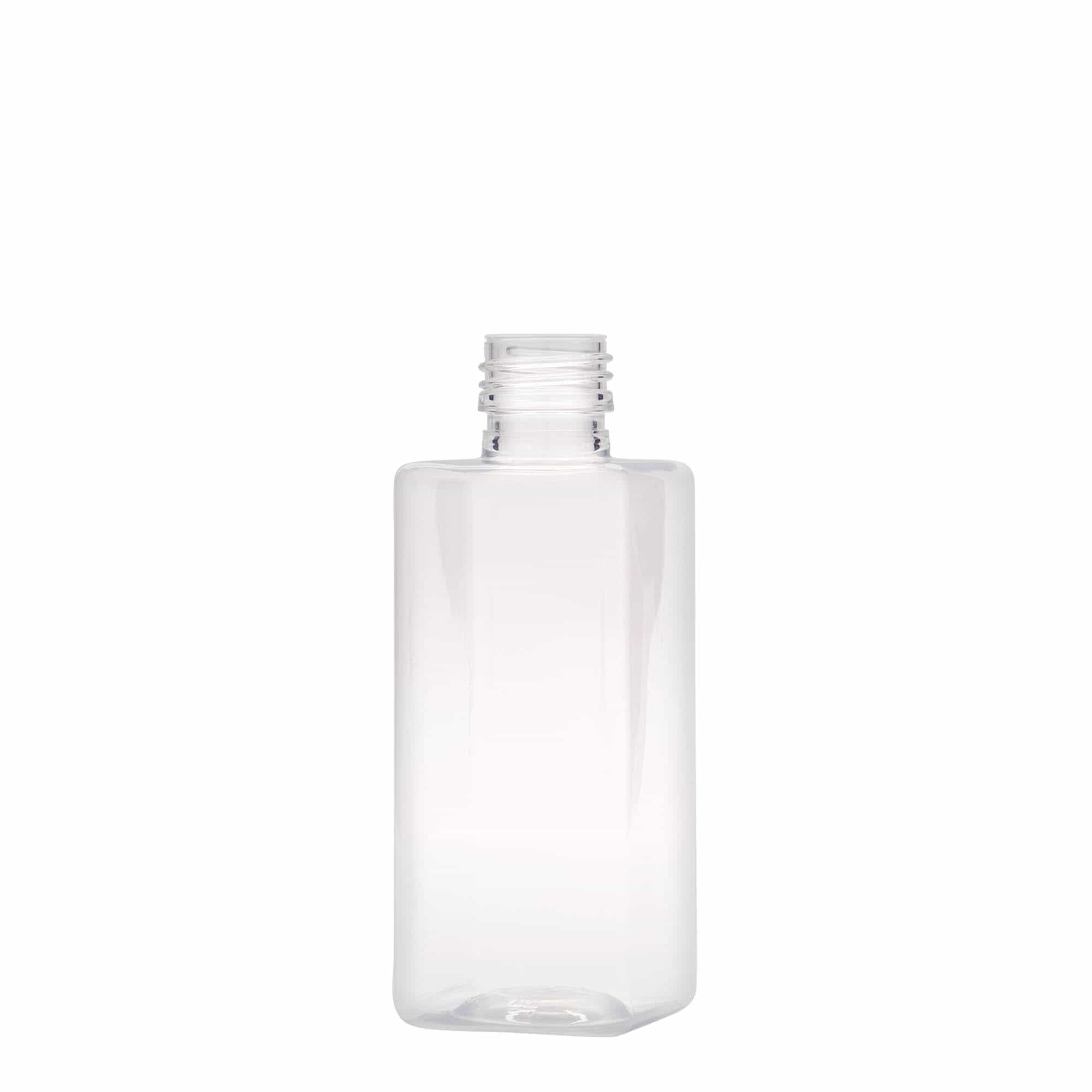 250 ml Bottiglia PET 'Karl', quadrato, plastica, imboccatura: PP 28