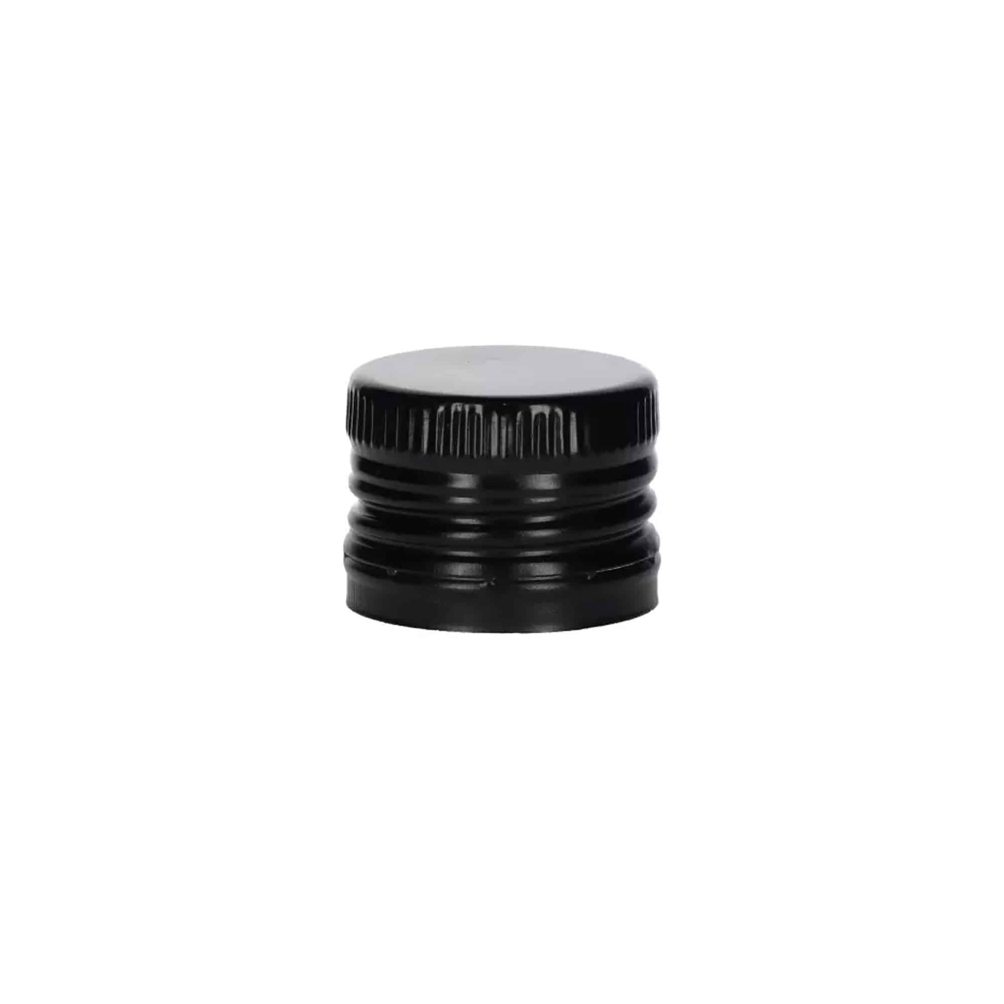 Tappo a vite con beccuccio versatore, metallo-plastica, nero, per bocca: PP 31,5
