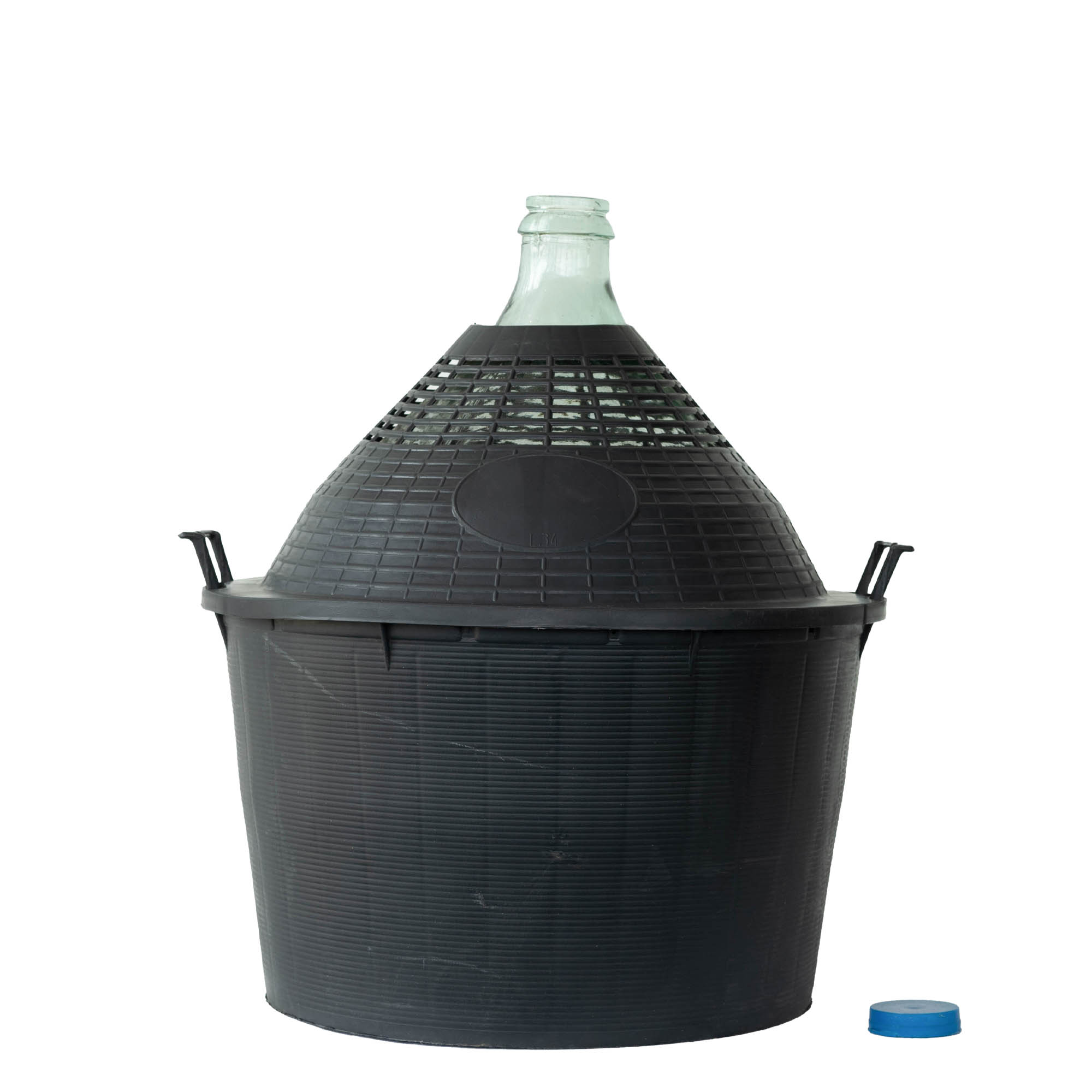 34 l Bombola a pallone collo stretto, vetro, bocca: coperchio a calotta 34 l Bombola a pallone collo stretto, vetro, bocca: coperchio a calotta