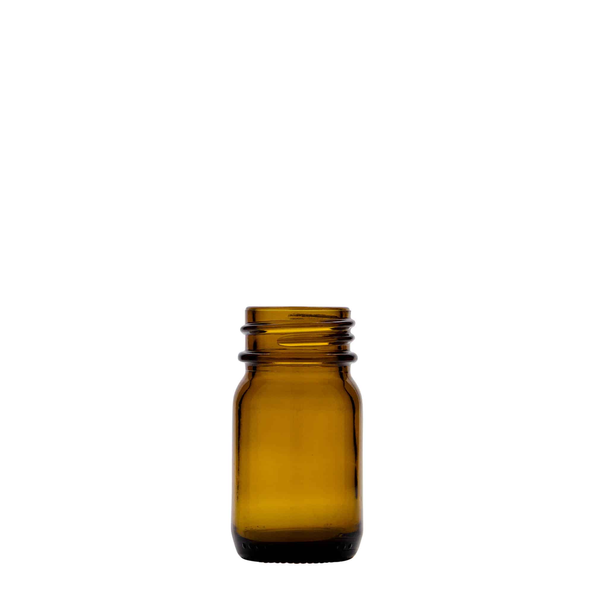 30 ml Vasetto di vetro a bocca larga, marrone, imboccatura: DIN 32 30 ml Vasetto di vetro a bocca larga, marrone, imboccatura: DIN 32