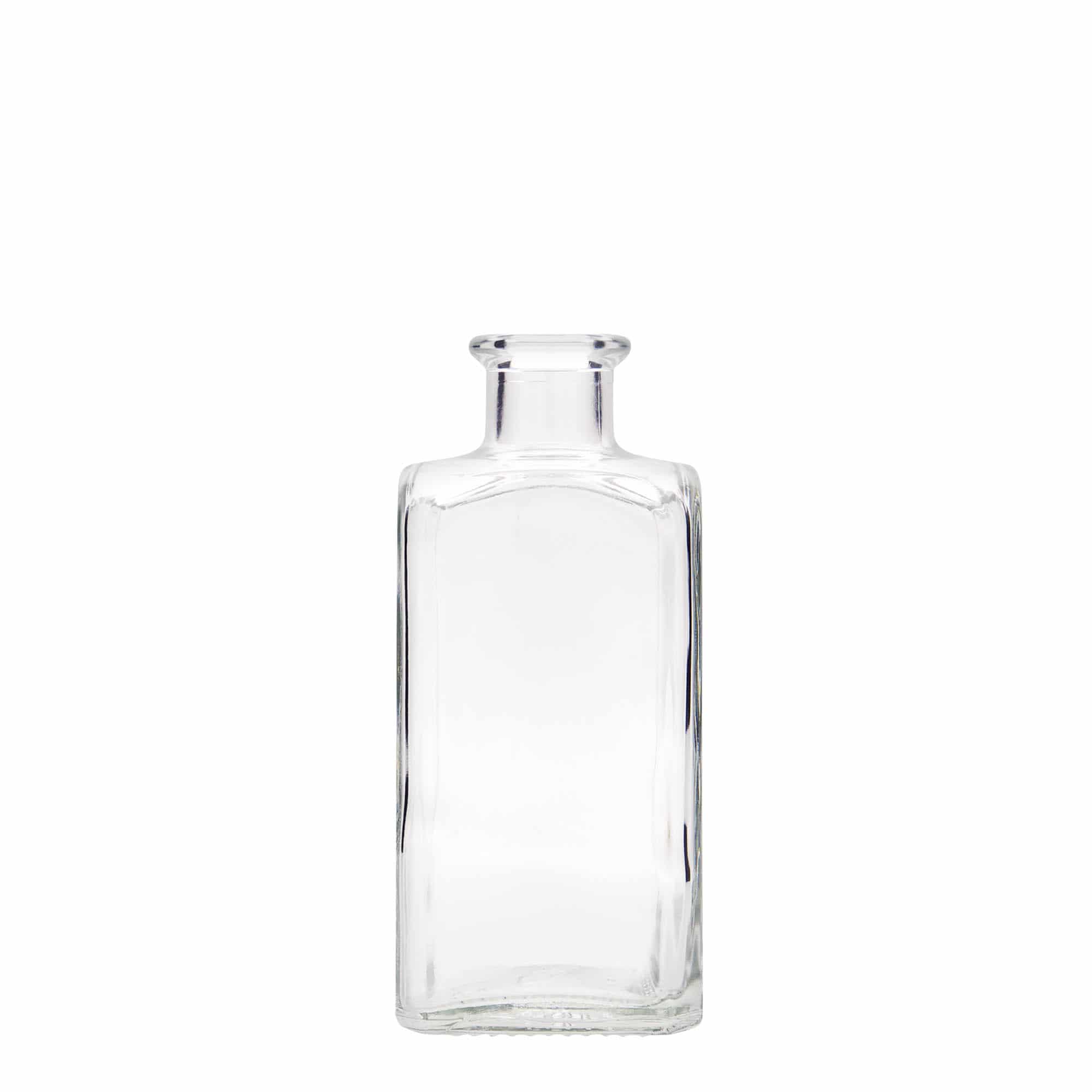 250 ml Bottiglia da farmacia 'Carré', vetro, quadrata, imboccatura: fascetta 250 ml Bottiglia da farmacia 'Carré', vetro, quadrata, imboccatura: fascetta