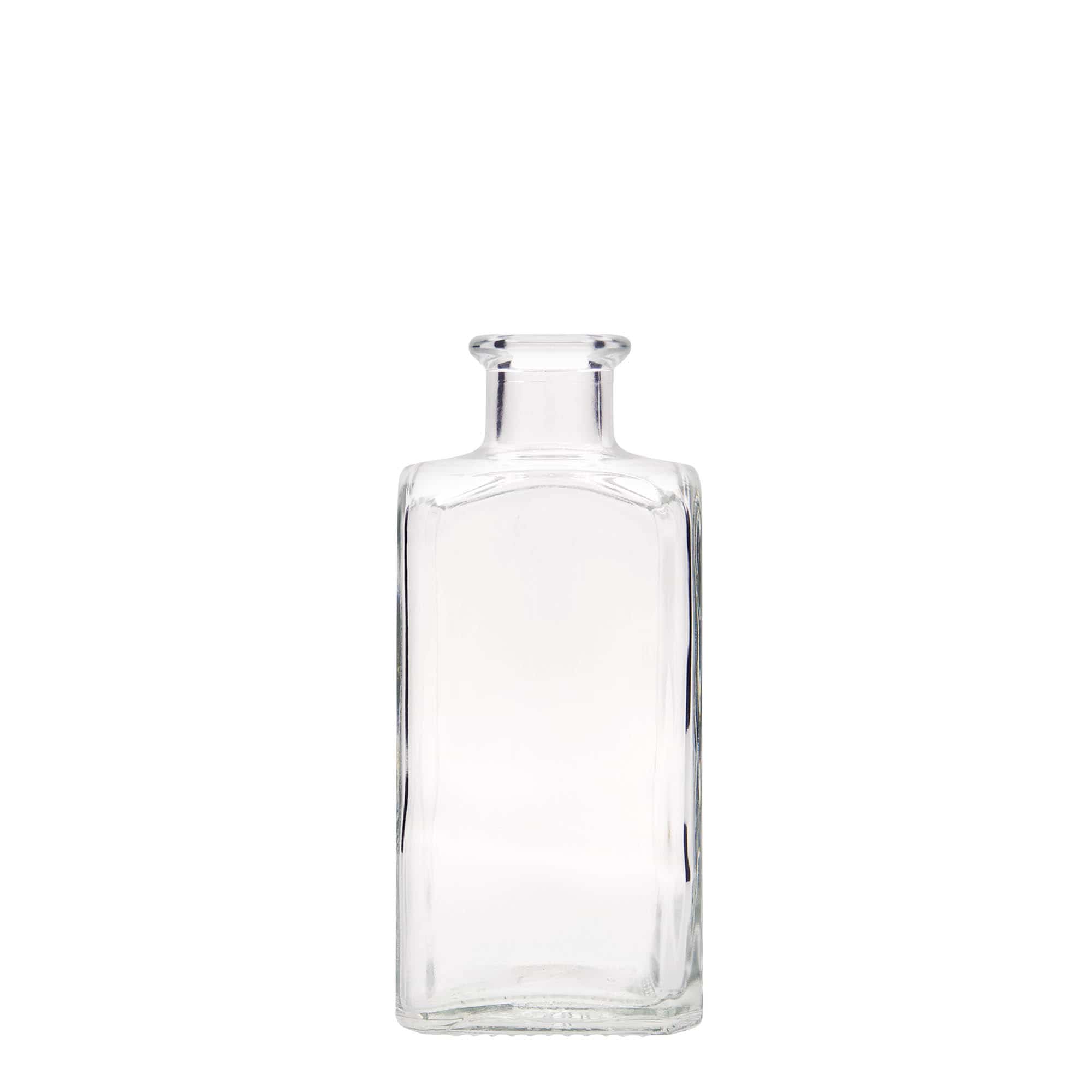 Bottiglia di vetro da 250 ml Apotheker Carré, quadrata, bocca: sughero
