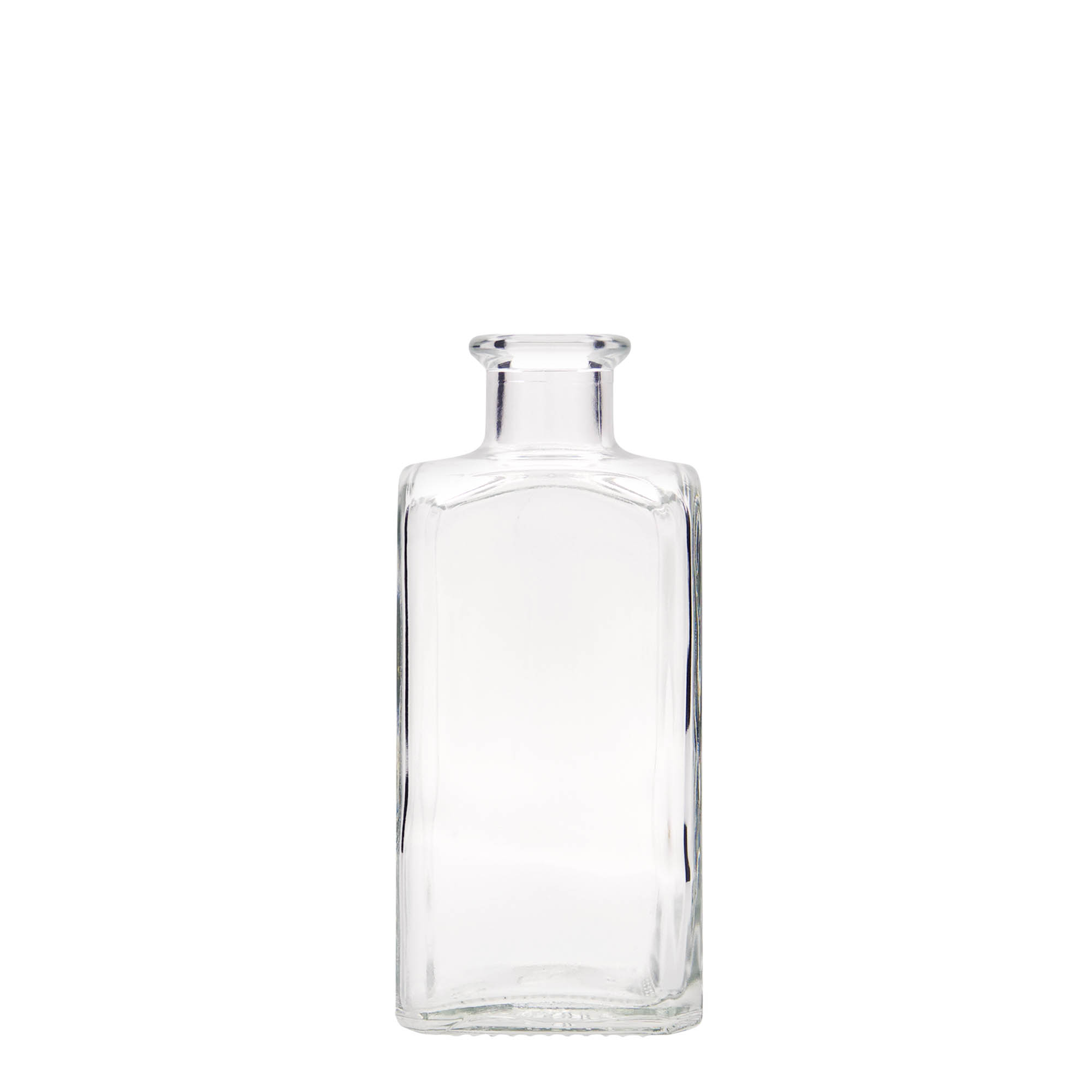 Bottiglia di vetro da 250 ml Apotheker Carré, quadrata, bocca: sughero