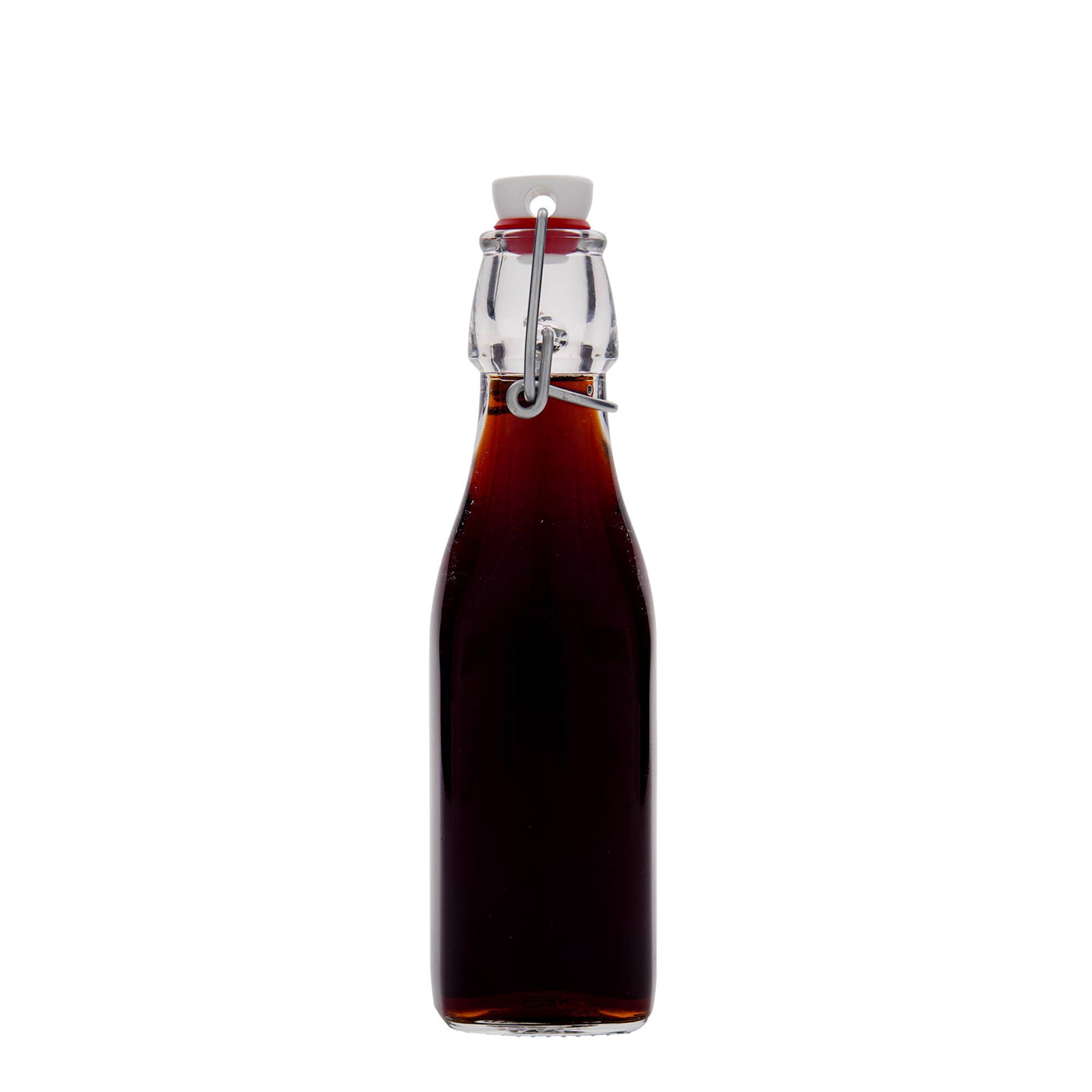 Bottiglia di vetro da 250 ml 'Swing, quadrata, bocca: chiusura a leva' Bottiglia di vetro da 250 ml 'Swing, quadrata, bocca: chiusura a leva'
