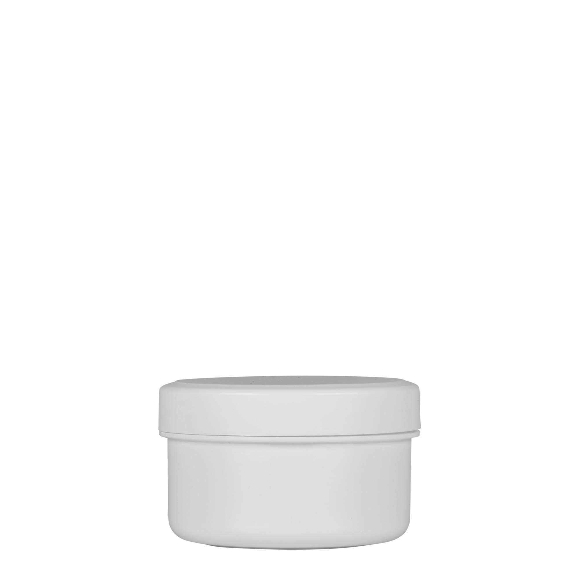 60 ml barattolo in plastica 'White Line', PP, bianco, apertura: chiusura a vite 60 ml barattolo in plastica 'White Line', PP, bianco, apertura: chiusura a vite