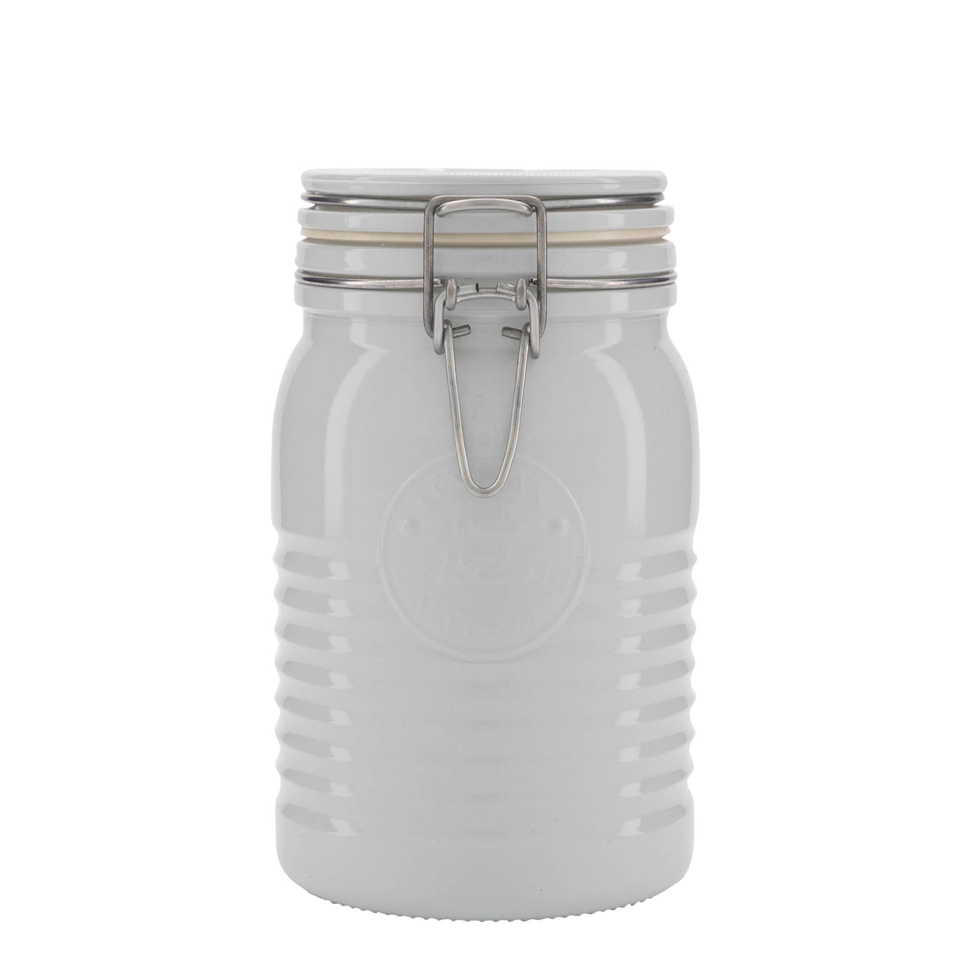 1.000 ml barattolo con chiusura a leva 'Officina 1825', bianco, bocca: chiusura a leva