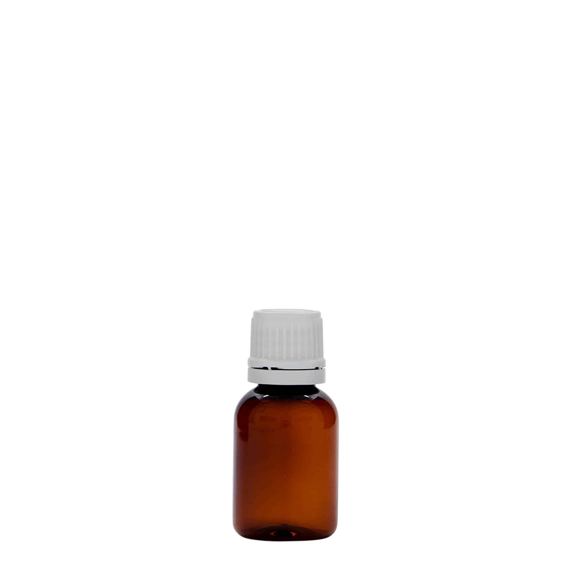 Flacone medico in PET da 20 ml 'Easy Living', marrone, plastica, bocca: DIN 18