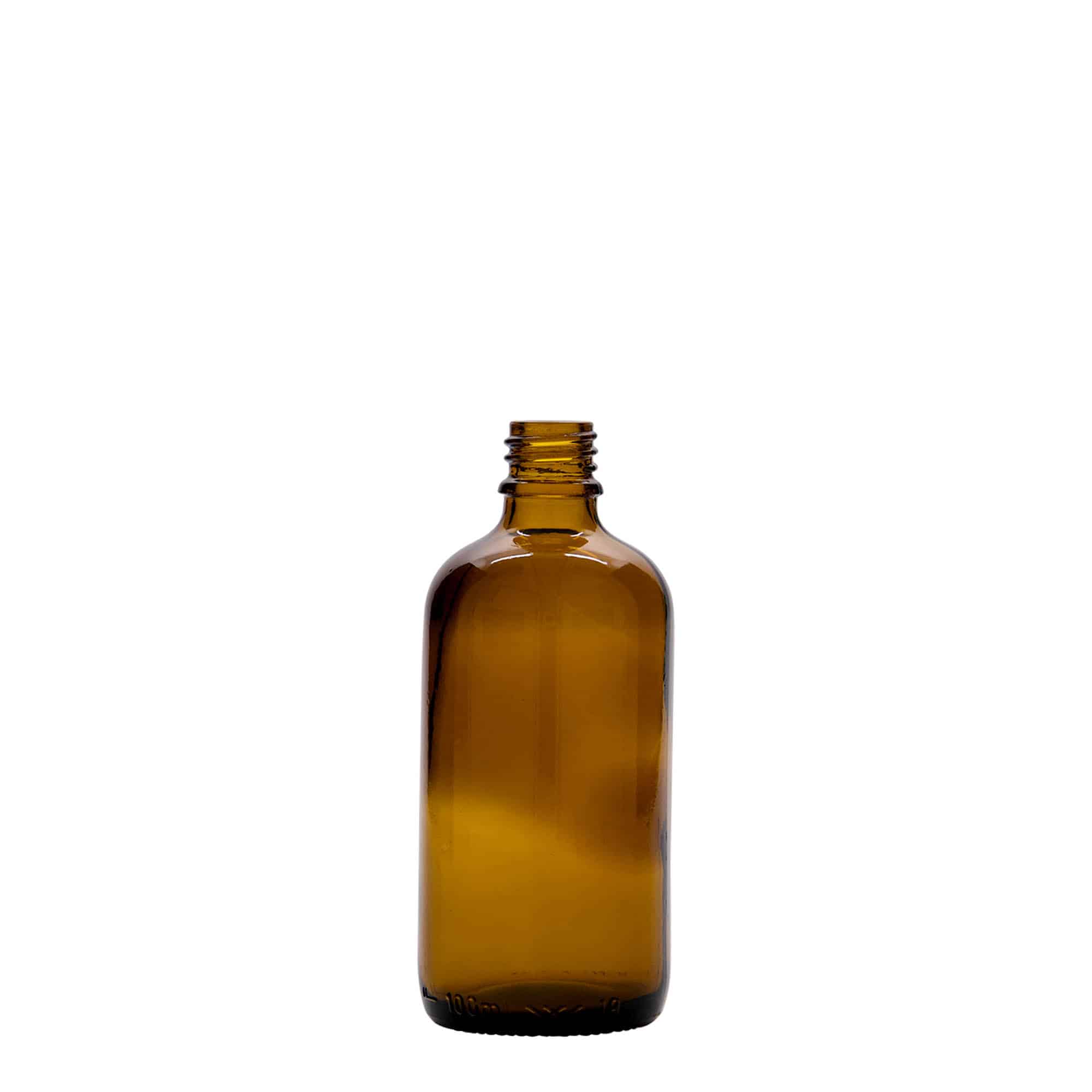 100 ml flacone medico, vetro, marrone, bocca: DIN 18