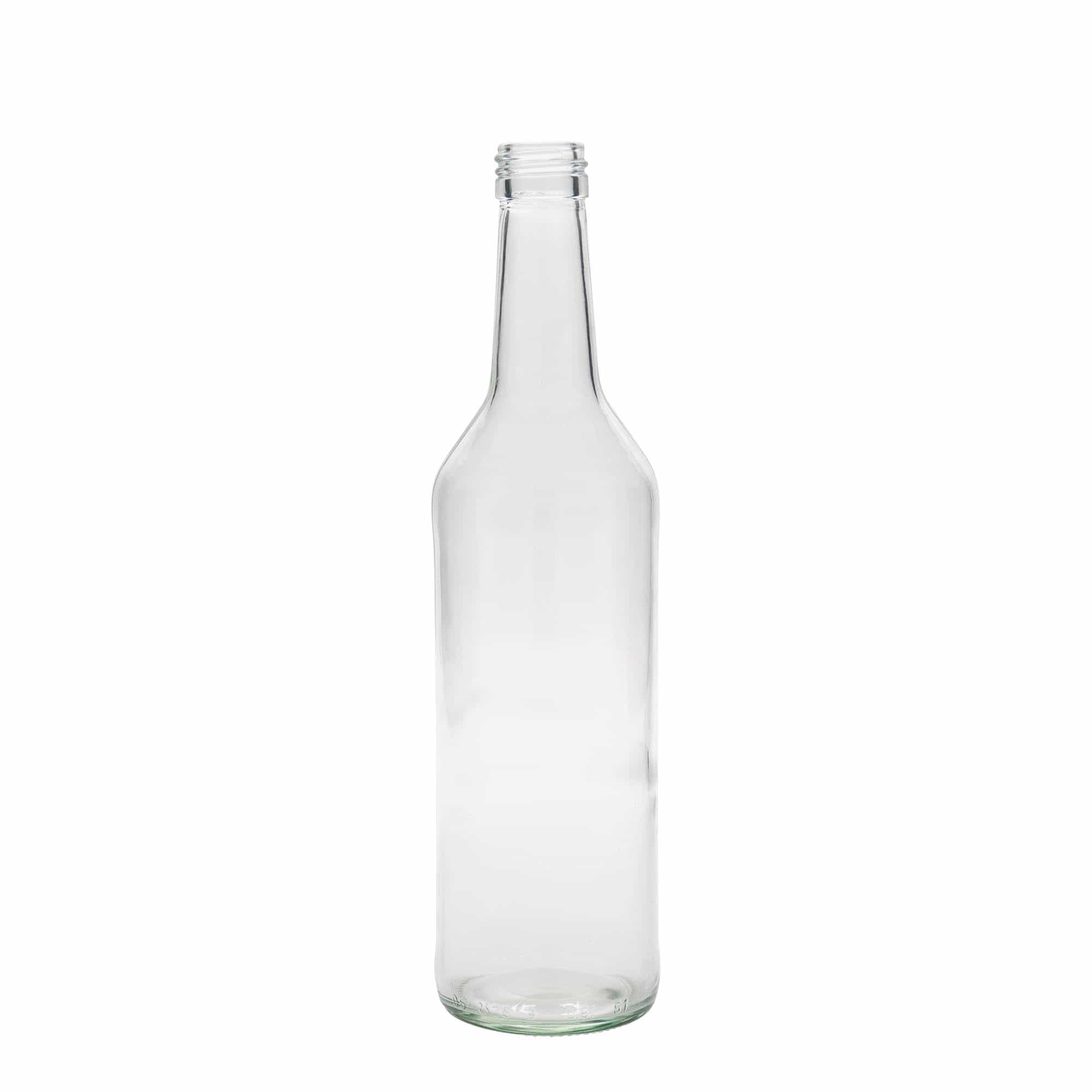 Bottiglia di vetro da 500 ml, collo dritto, bocca: PP 28