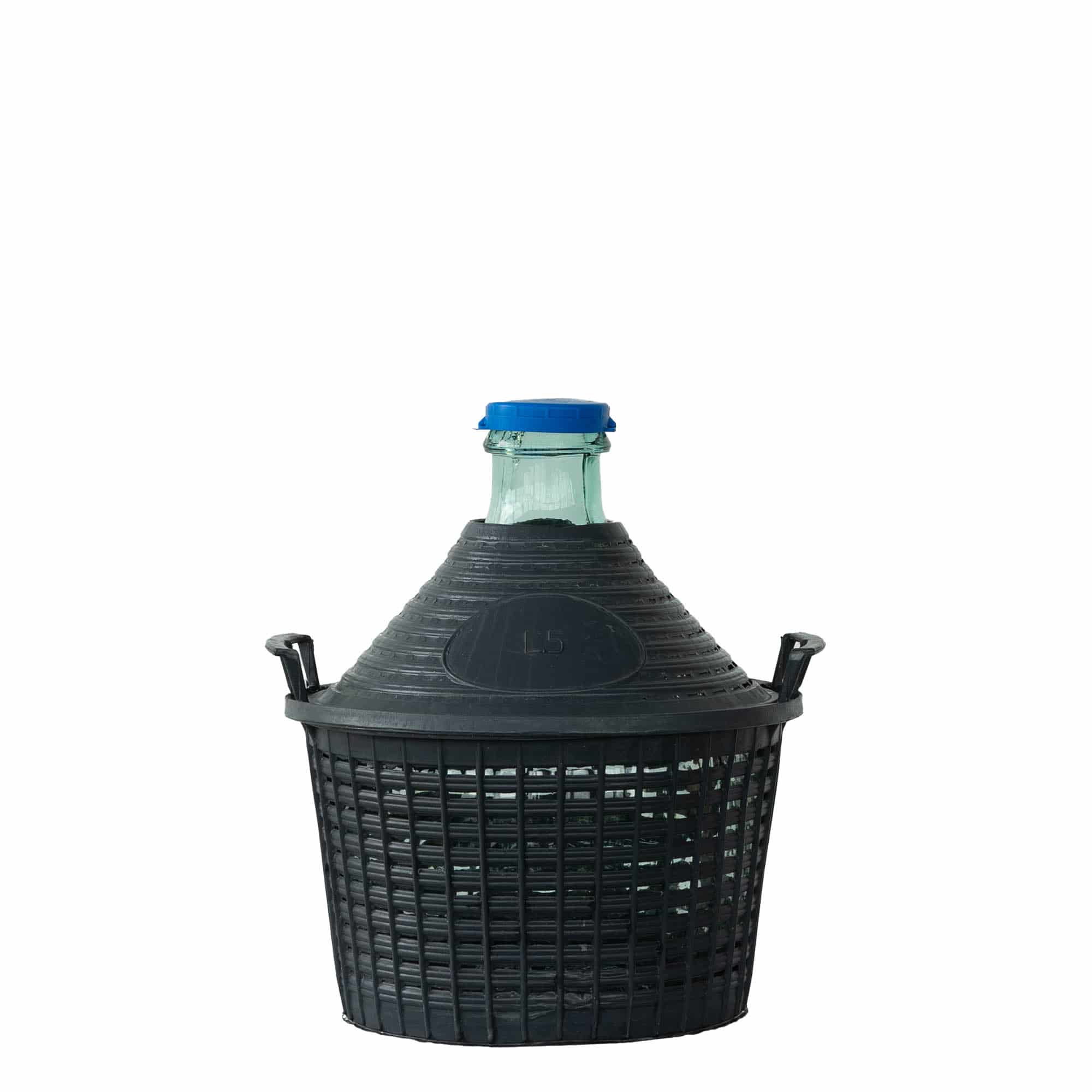 Bombola a palla da 5 l, collo stretto, vetro, bocca: coperchio a cappuccio