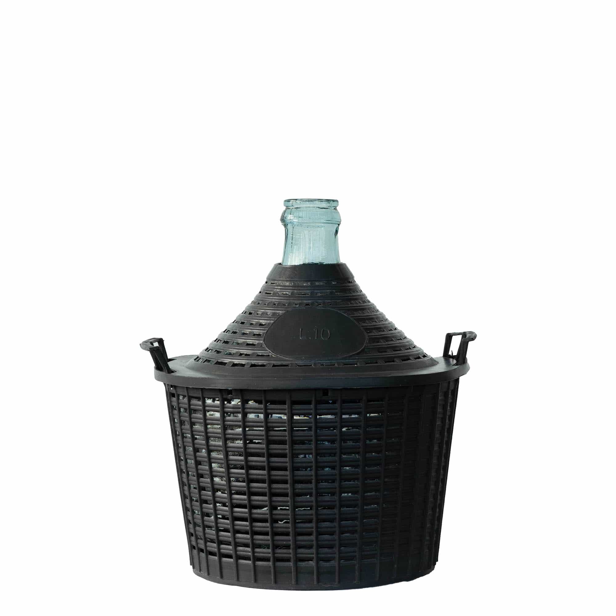 Bombola a palla da 10 l, collo stretto, vetro, bocca: coperchio a cappuccio