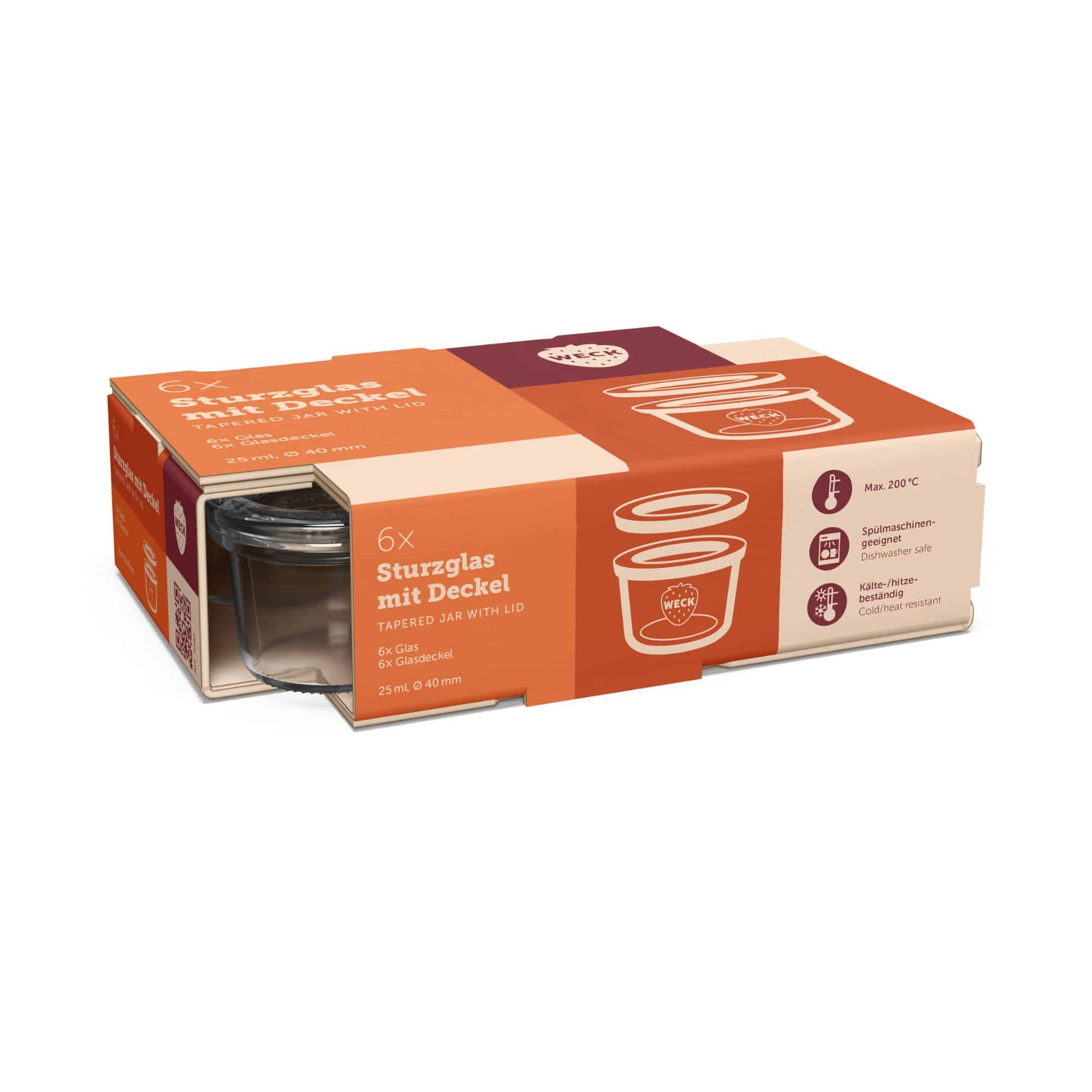 12x 35 ml vaso WECK a bocca larga con coperchio in vetro RR 40