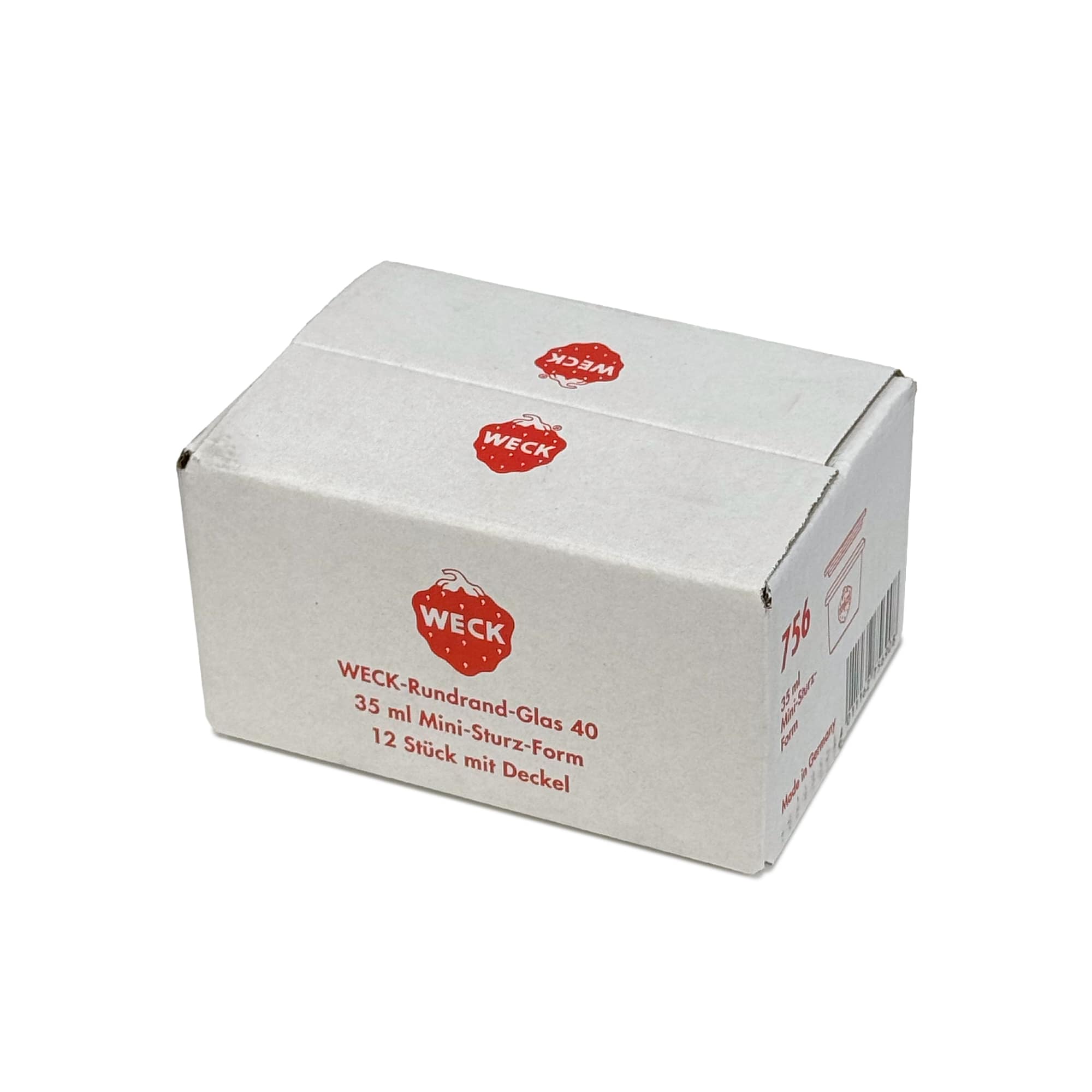 12x 35 ml vaso WECK a bocca larga con coperchio in vetro RR 40