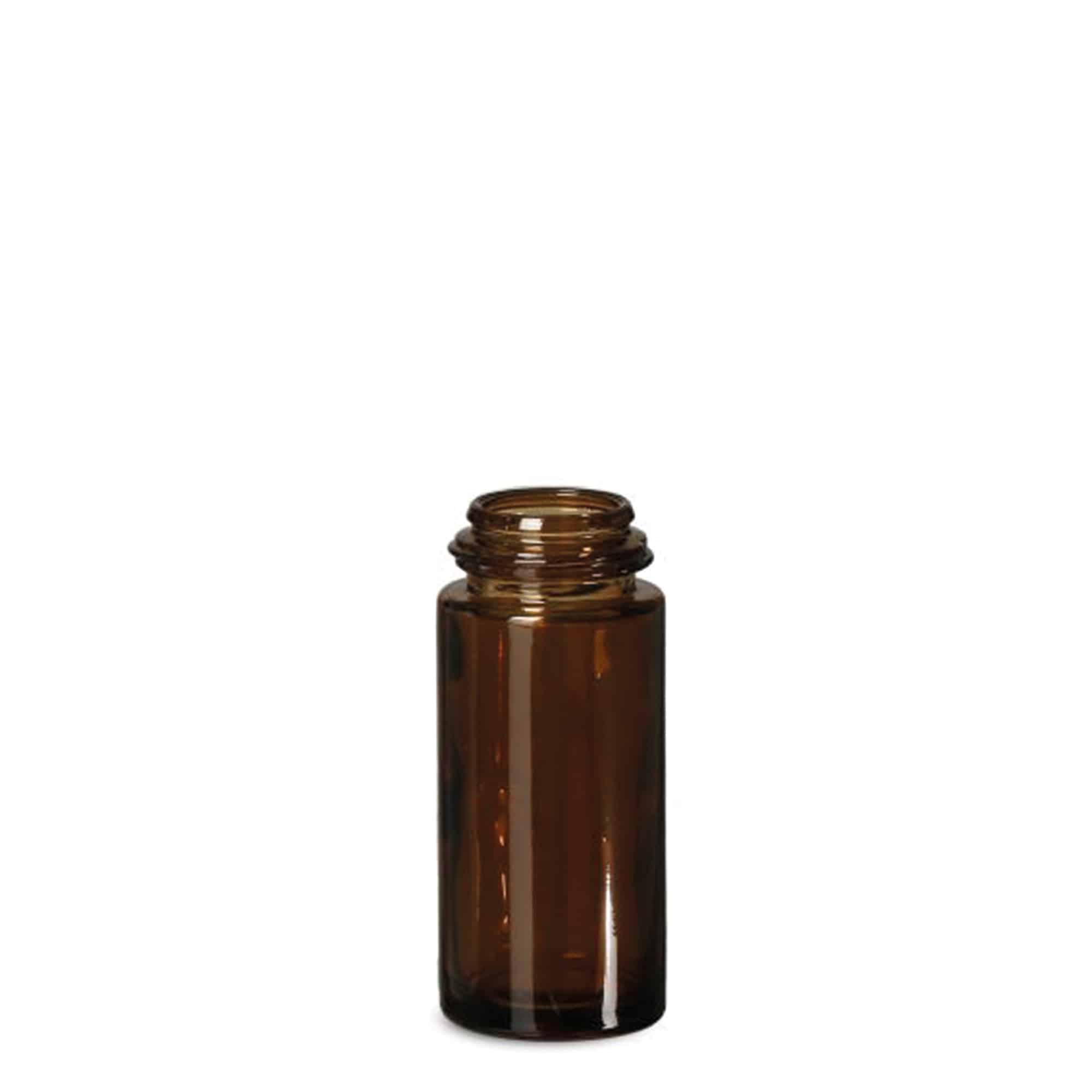 Flacone roll-on 50 ml, vetro, marrone, bocca: tappo a vite Flacone roll-on 50 ml, vetro, marrone, bocca: tappo a vite