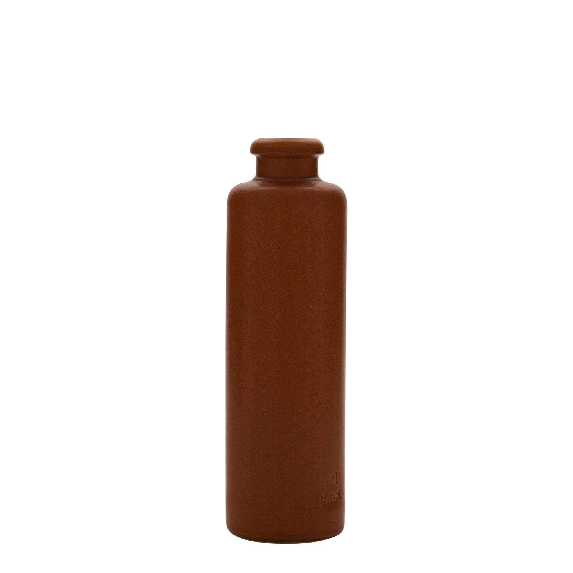 Boccale da 200 ml, gres, rosso-marrone, bocca: sughero
