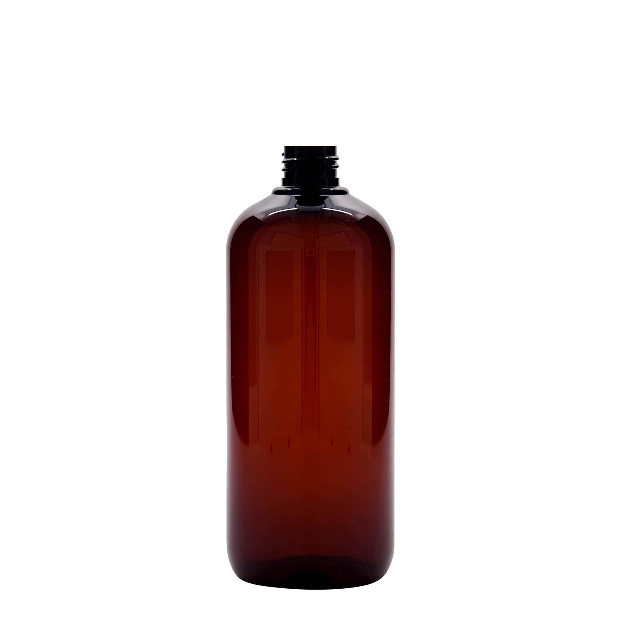 Bottiglia in plastica riciclata da 500 ml 'Victor's Best', PCR, marrone, bocca: 24/410