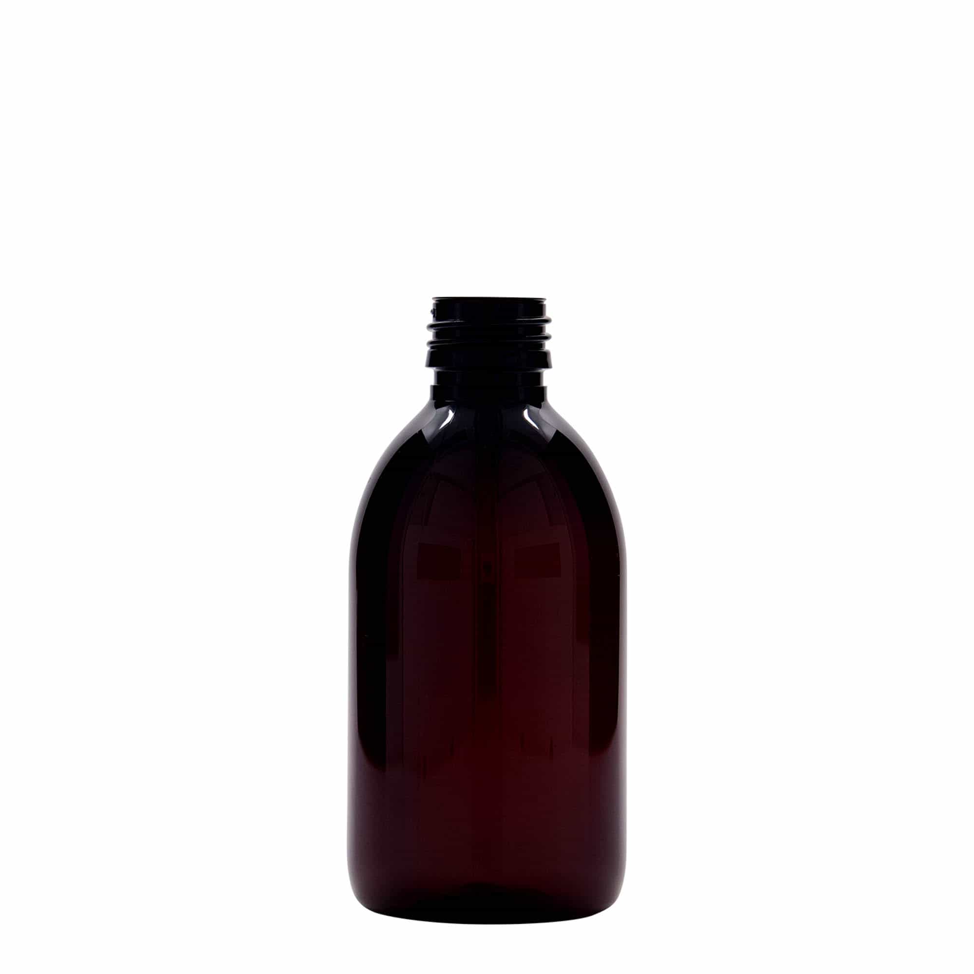 250 ml Flacone farmaceutico PET, marrone, plastica, imboccatura: PP 28 250 ml Flacone farmaceutico PET, marrone, plastica, imboccatura: PP 28