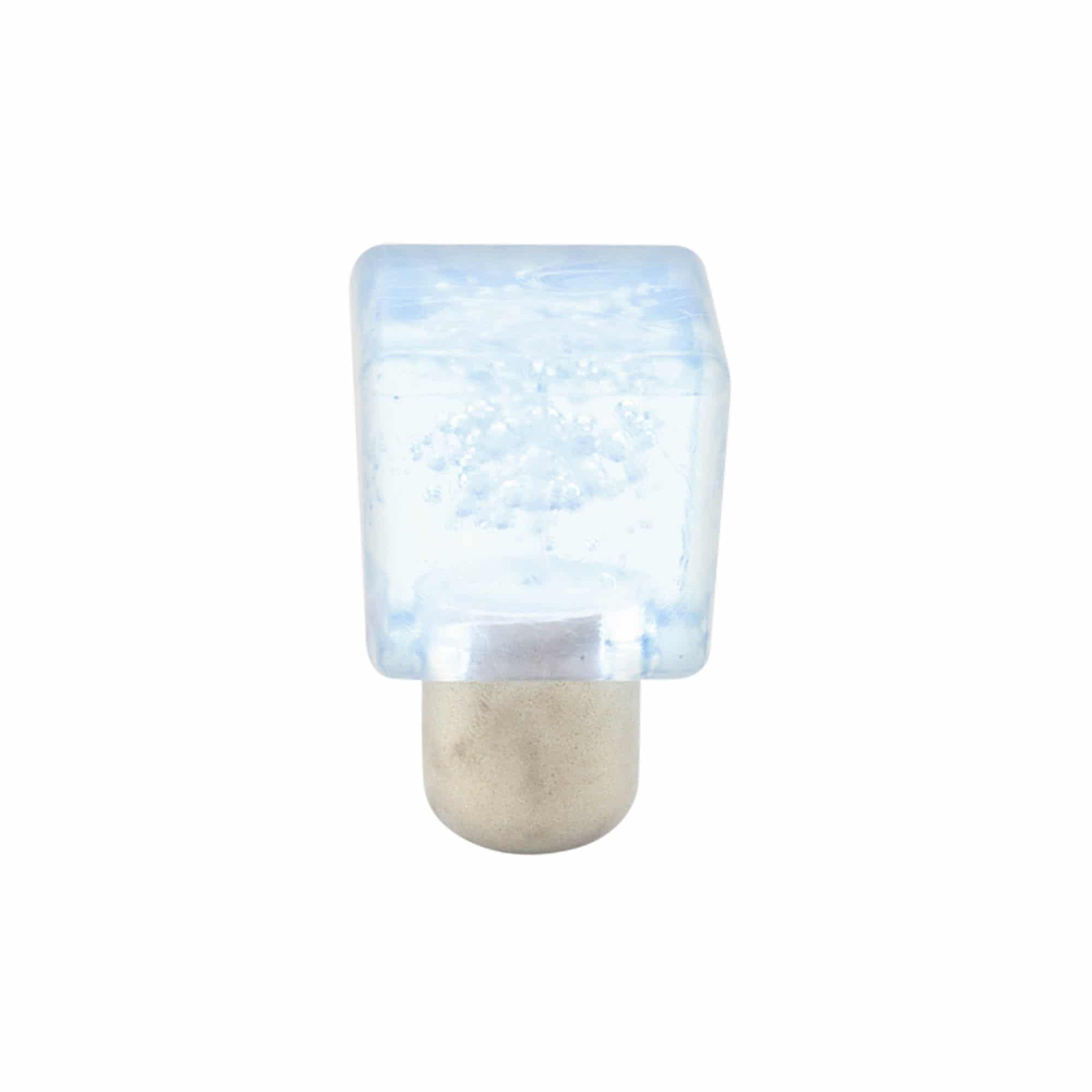 Tappo a fungo 19 mm 'Cubetto di ghiaccio', plastica, blu, per imboccatura: fascetta