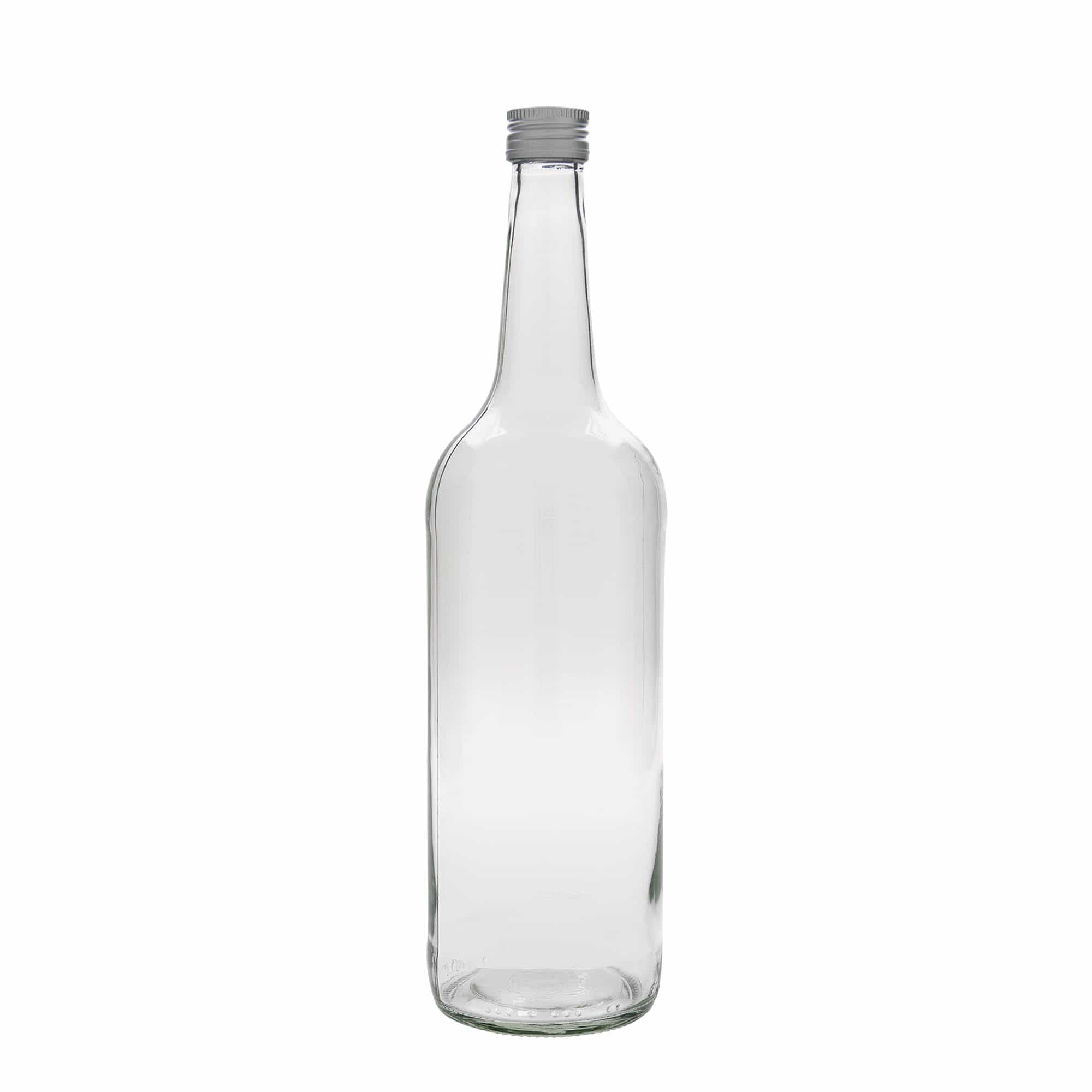 Bottiglia di vetro da 1.000 ml, collo dritto, bocca: PP 28