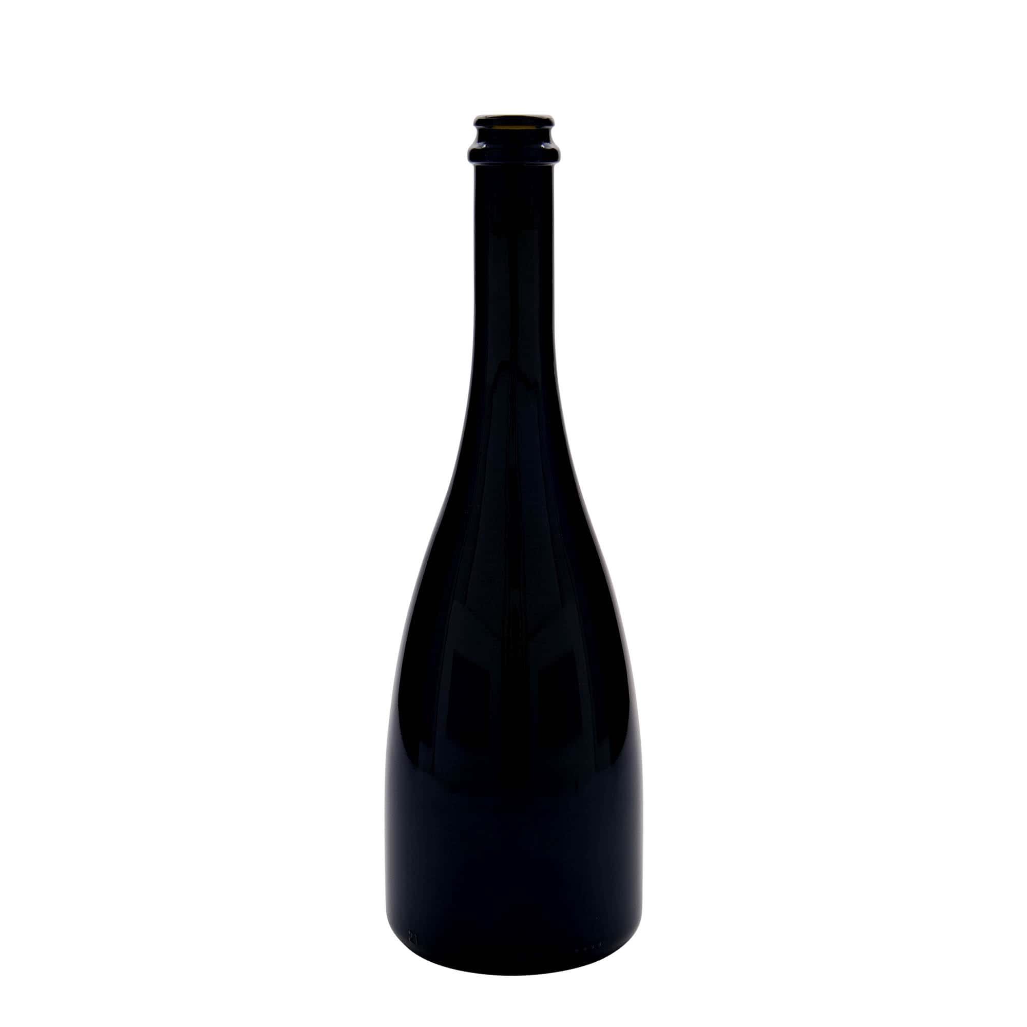Bottiglia da 750 ml per birra/spumante 'Tosca', vetro, verde antico, bocca: tappo corona