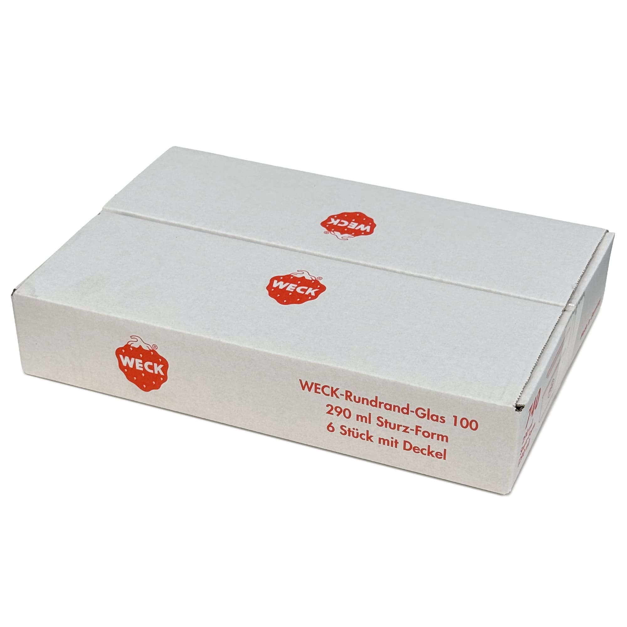 6x 290 ml vaso WECK a bocca larga basso con coperchio in vetro RR 100