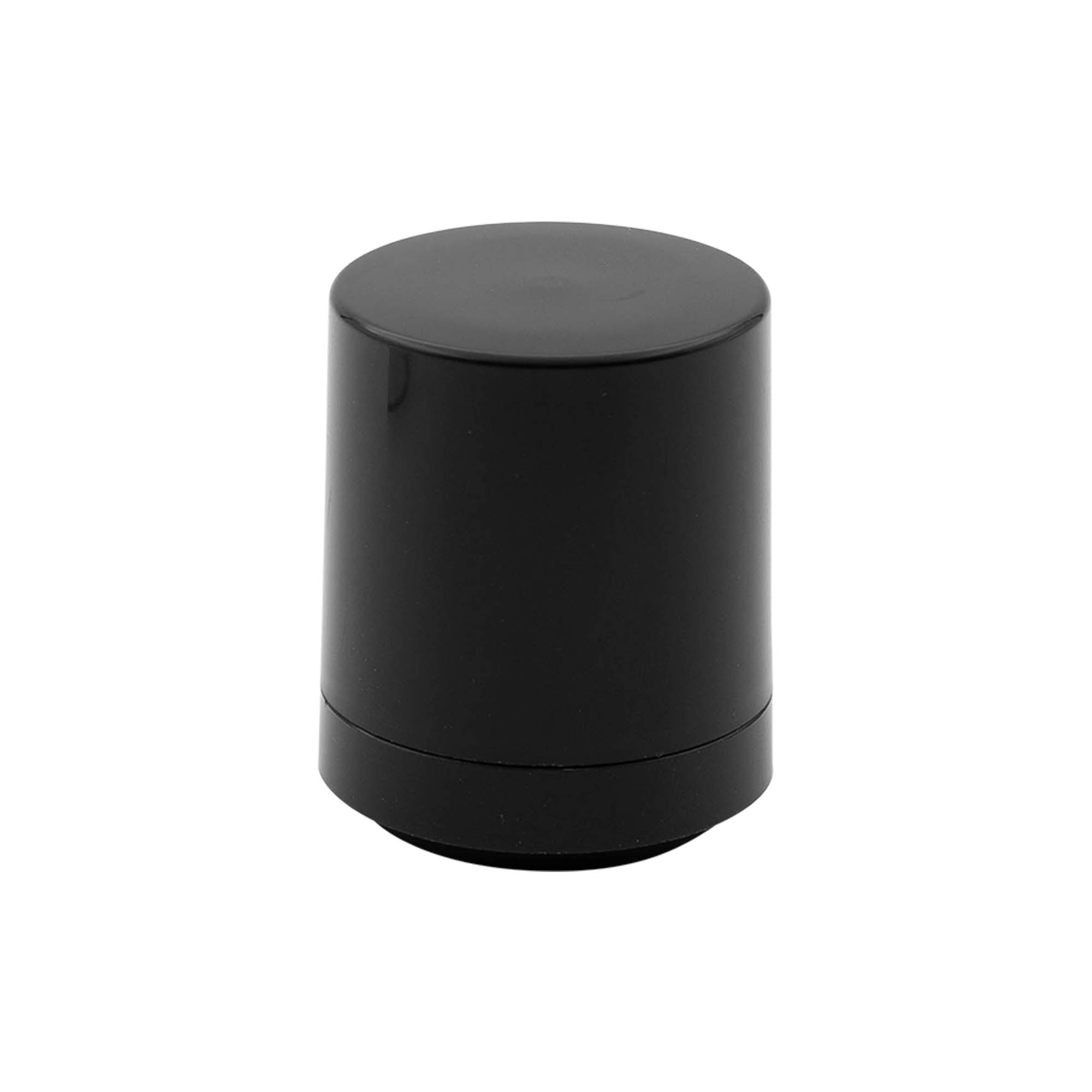 Testa pompa dispenser airless „Mezzo“, tipo D, plastica PP, nero con tappo nero