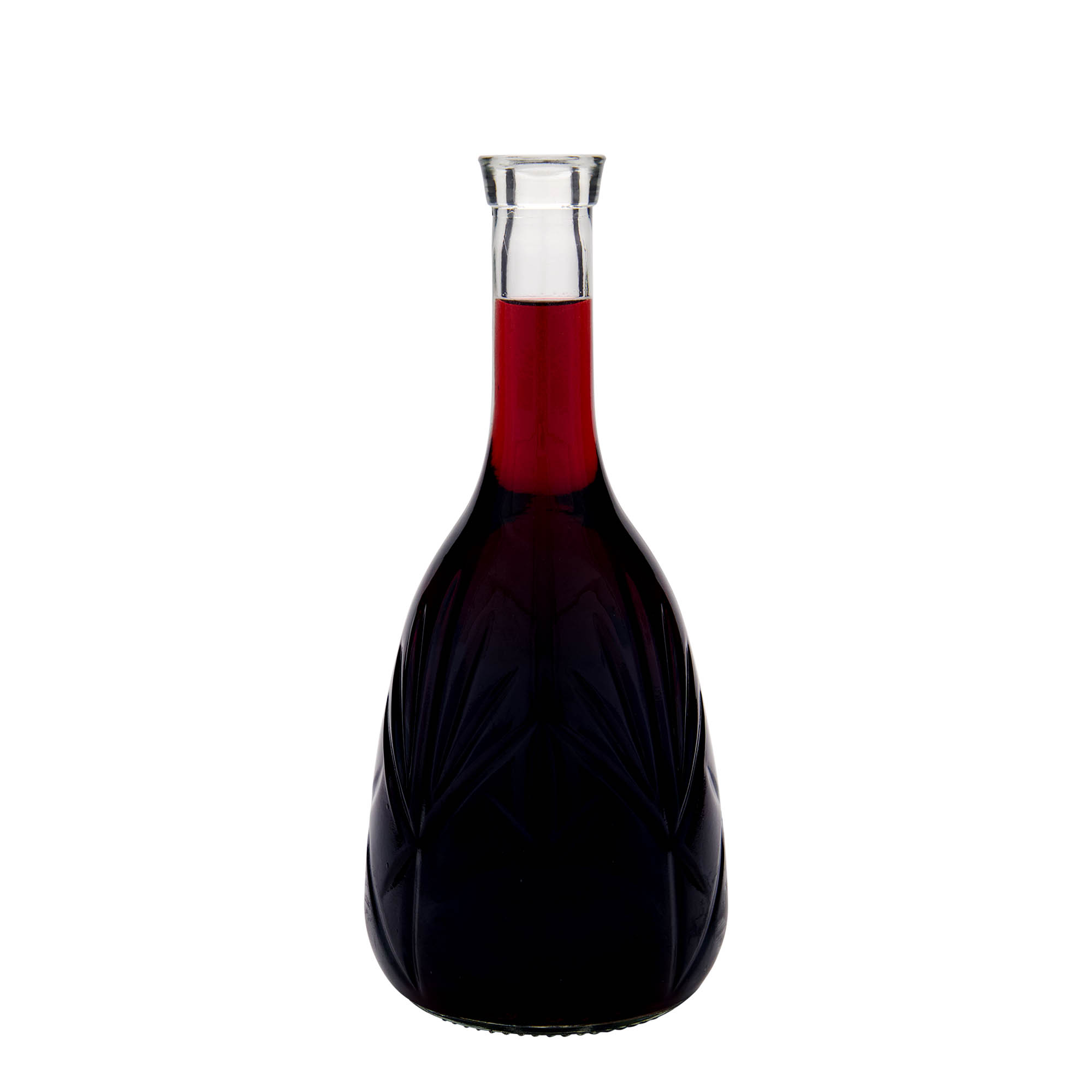 Bottiglia di vetro da 1.000 ml 'Reliefa', bocca: sughero Bottiglia di vetro da 1.000 ml 'Reliefa', bocca: sughero
