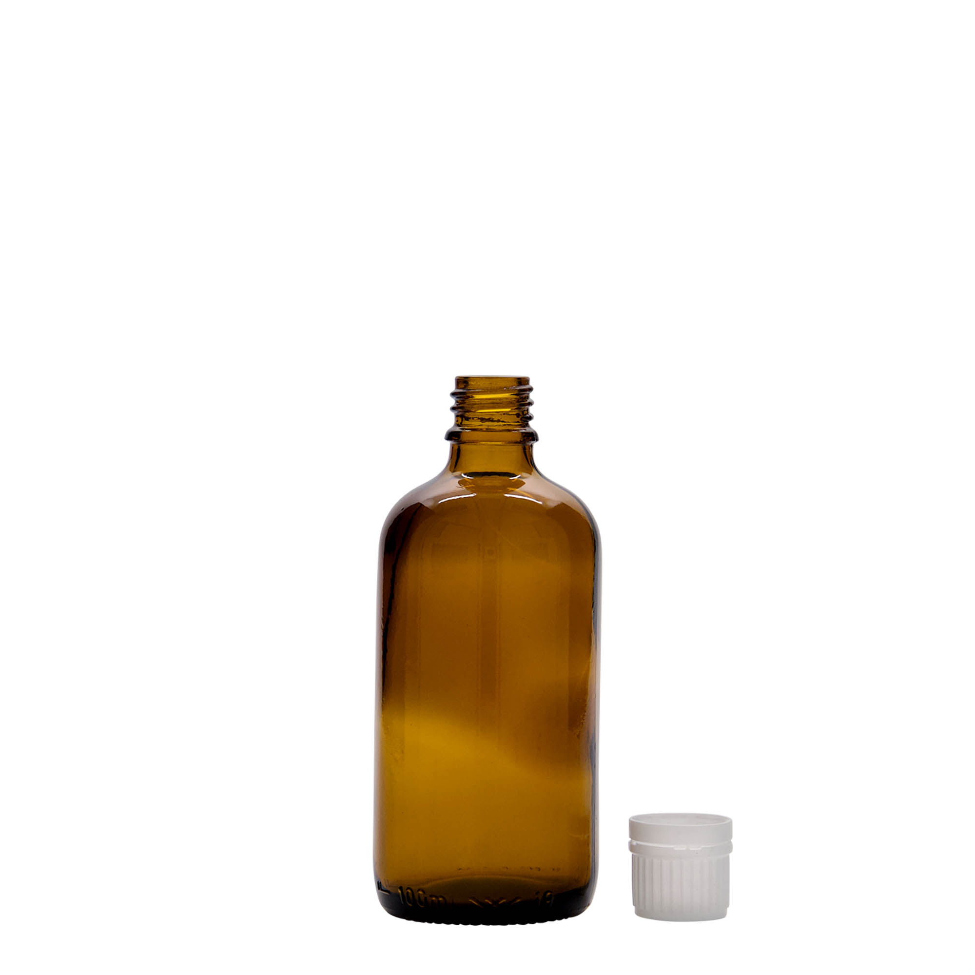 100 ml flacone medico, vetro, marrone, bocca: DIN 18