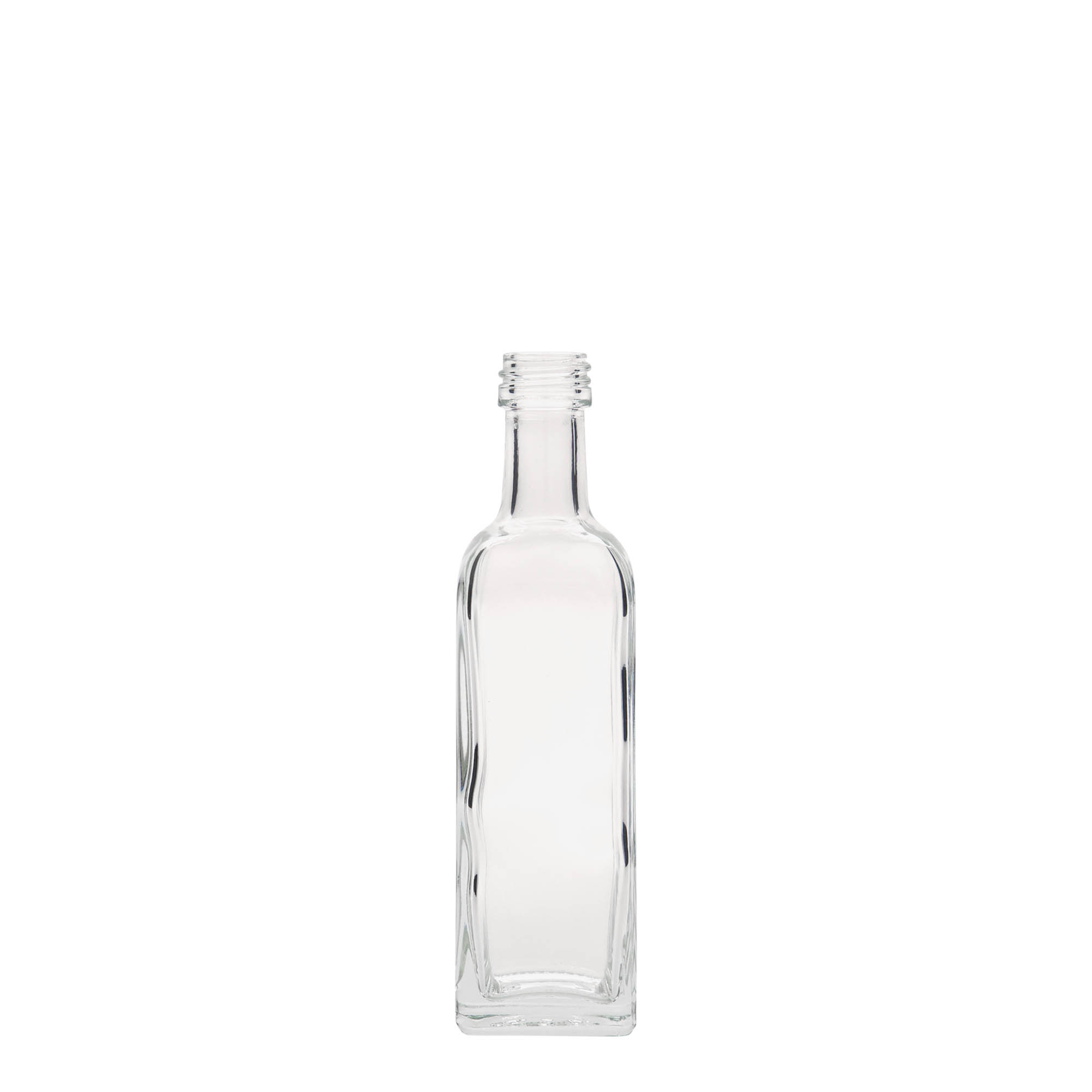 Bottiglia di vetro da 60 ml 'Marasca', quadrata, bocca: PP 18 Bottiglia di vetro da 60 ml 'Marasca', quadrata, bocca: PP 18