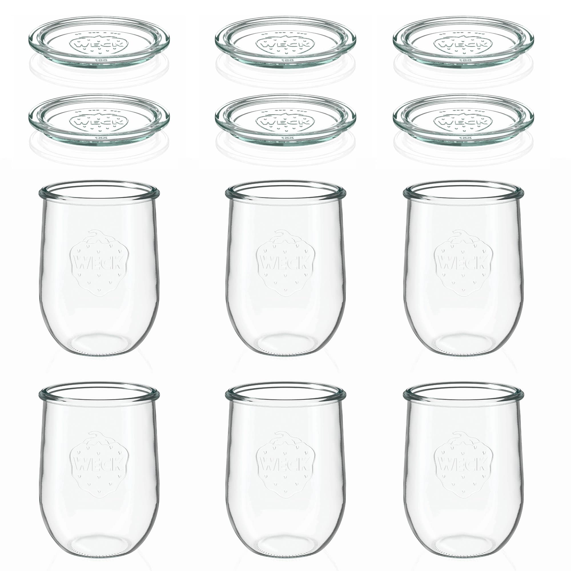 6x 1050 ml vaso WECK a tulipano con coperchio in vetro RR 100