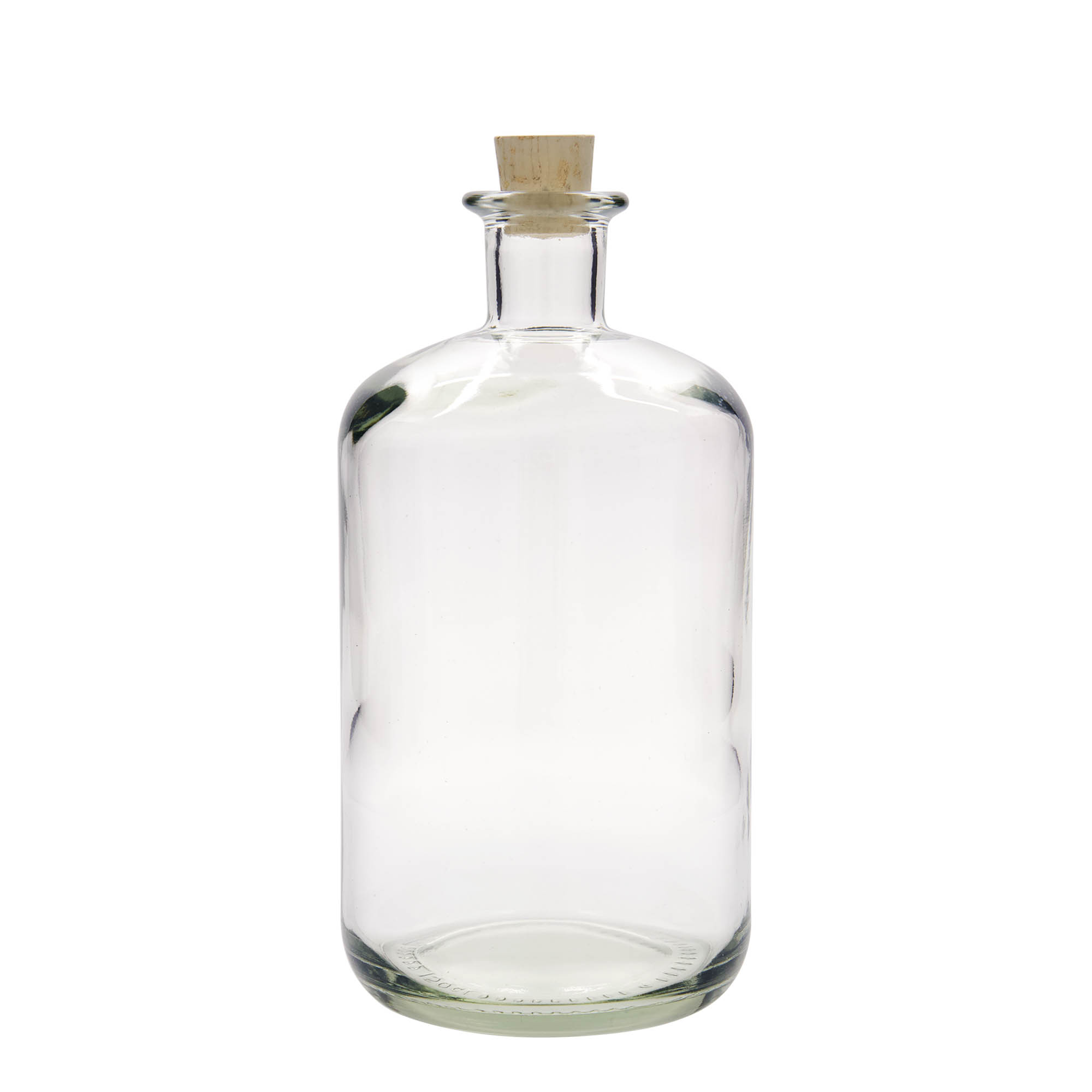 Bottiglia di vetro da 1.500 ml da farmacista, bocca: tappo di sughero Bottiglia di vetro da 1.500 ml da farmacista, bocca: tappo di sughero